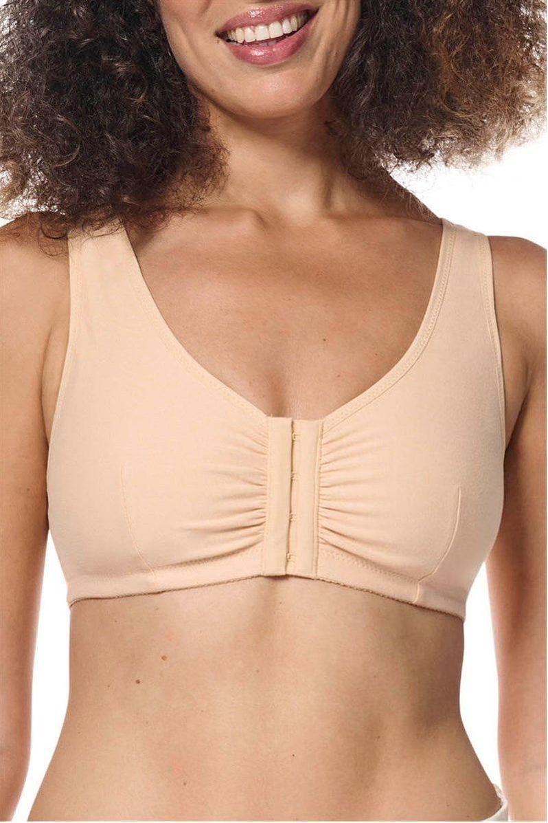 Amoena Frances Front Fastening  Cotton Bra -Nude