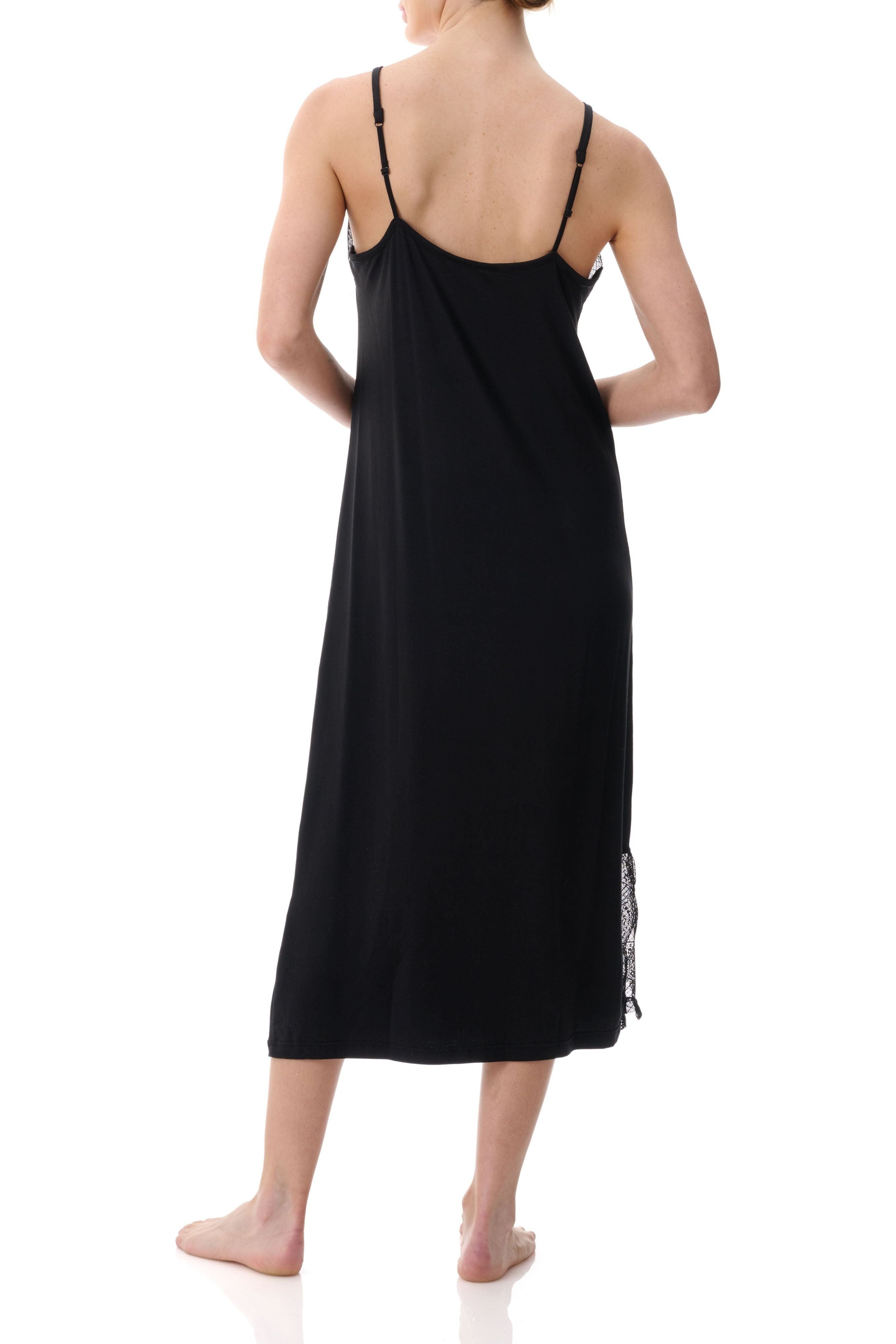 Givoni Modal & Lace Mid Chemise -Black(S Only)