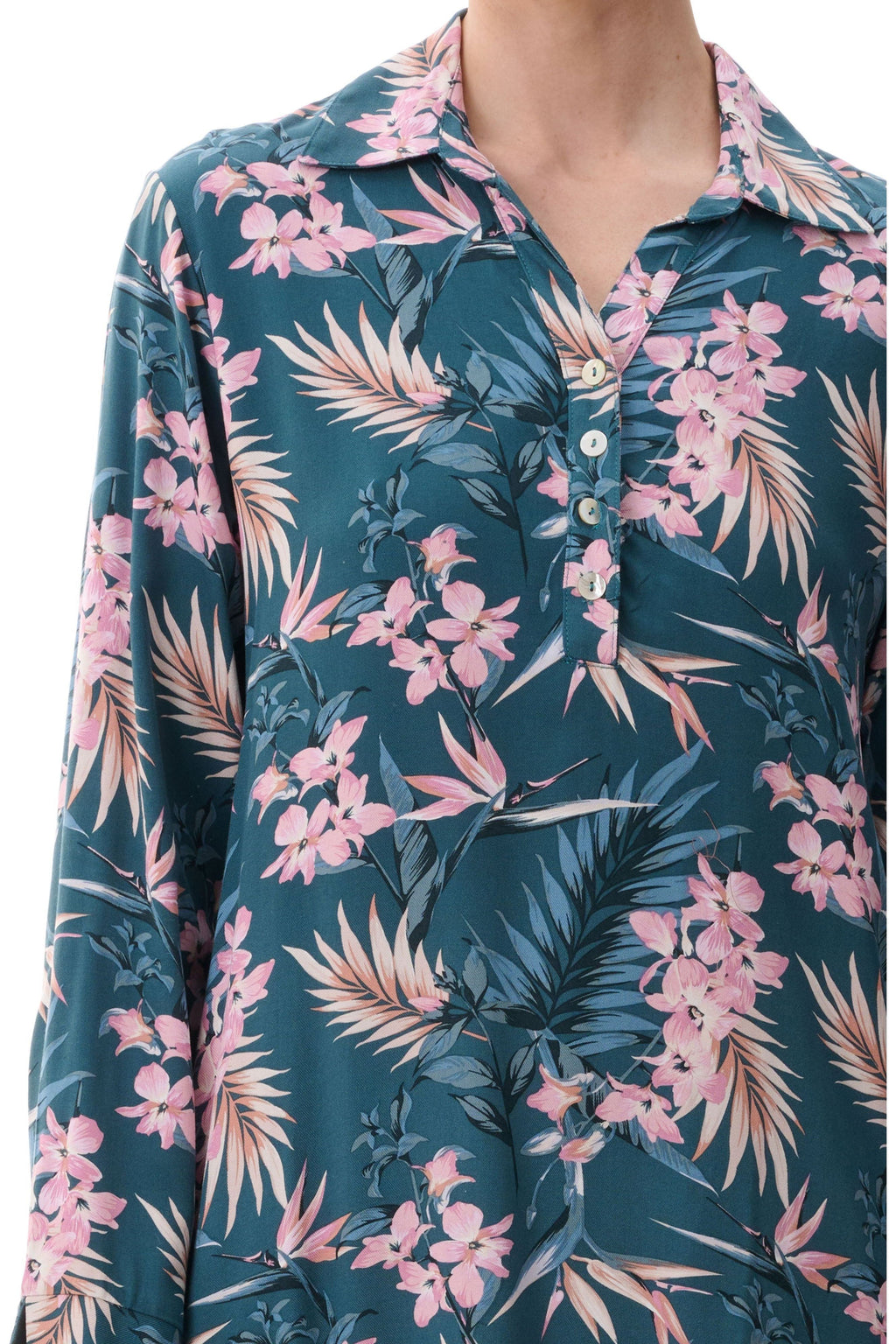 Givoni Juliette Woven Viscose Sleepshirt -Green(XL Only)