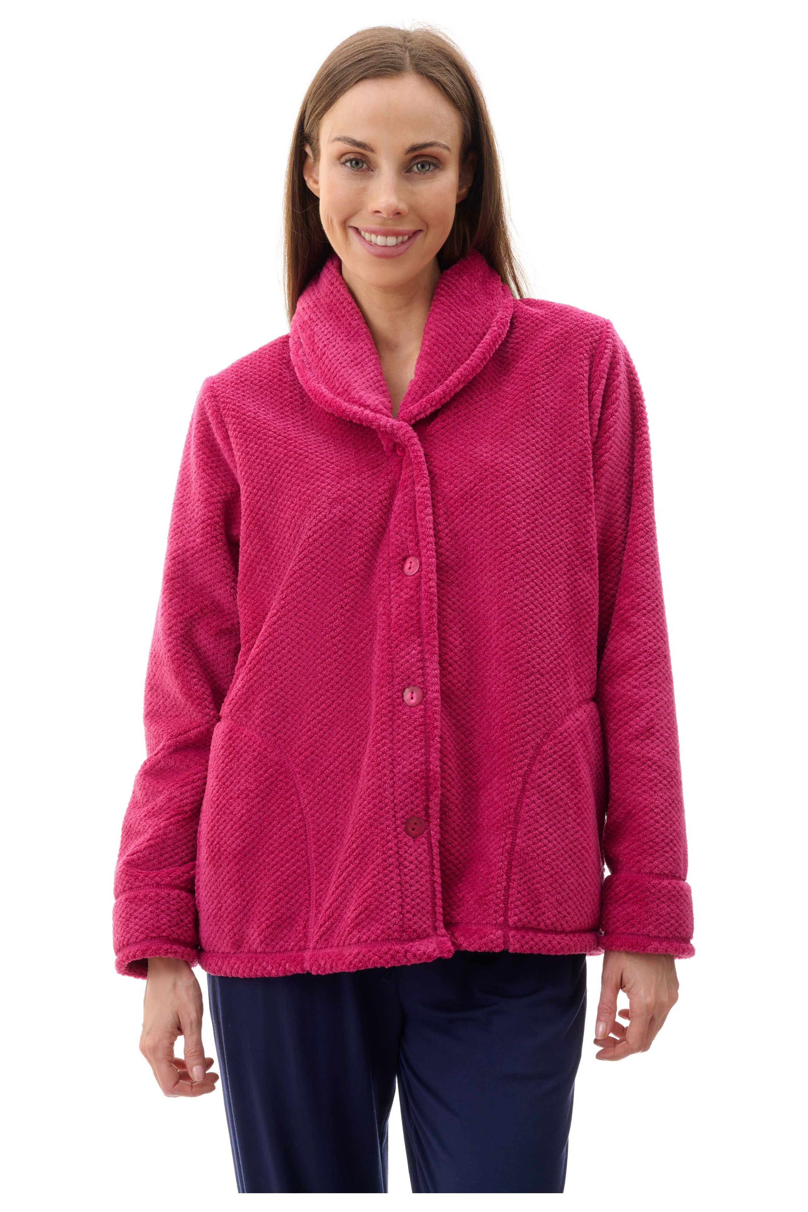 Givoni Dimple Fleece Polyester Bedjacket-Magenta(M Only)
