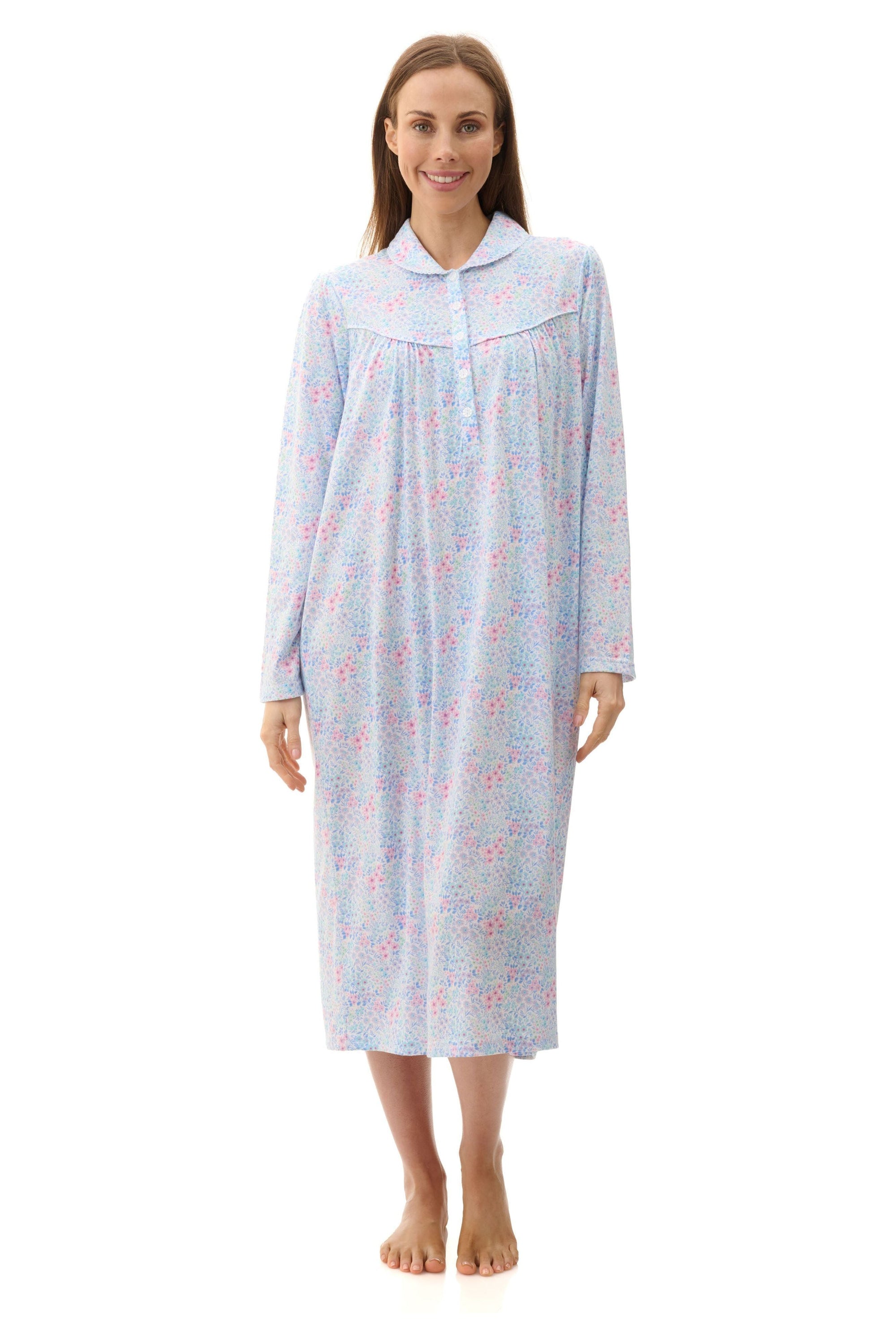 Givoni Queenie Poly/Cotton Mid Nightie -Multi(L Only)