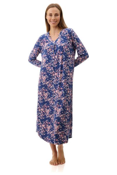 Givoni Fleur Viscose Knit Mid Nightie -Royal(S/M/L)