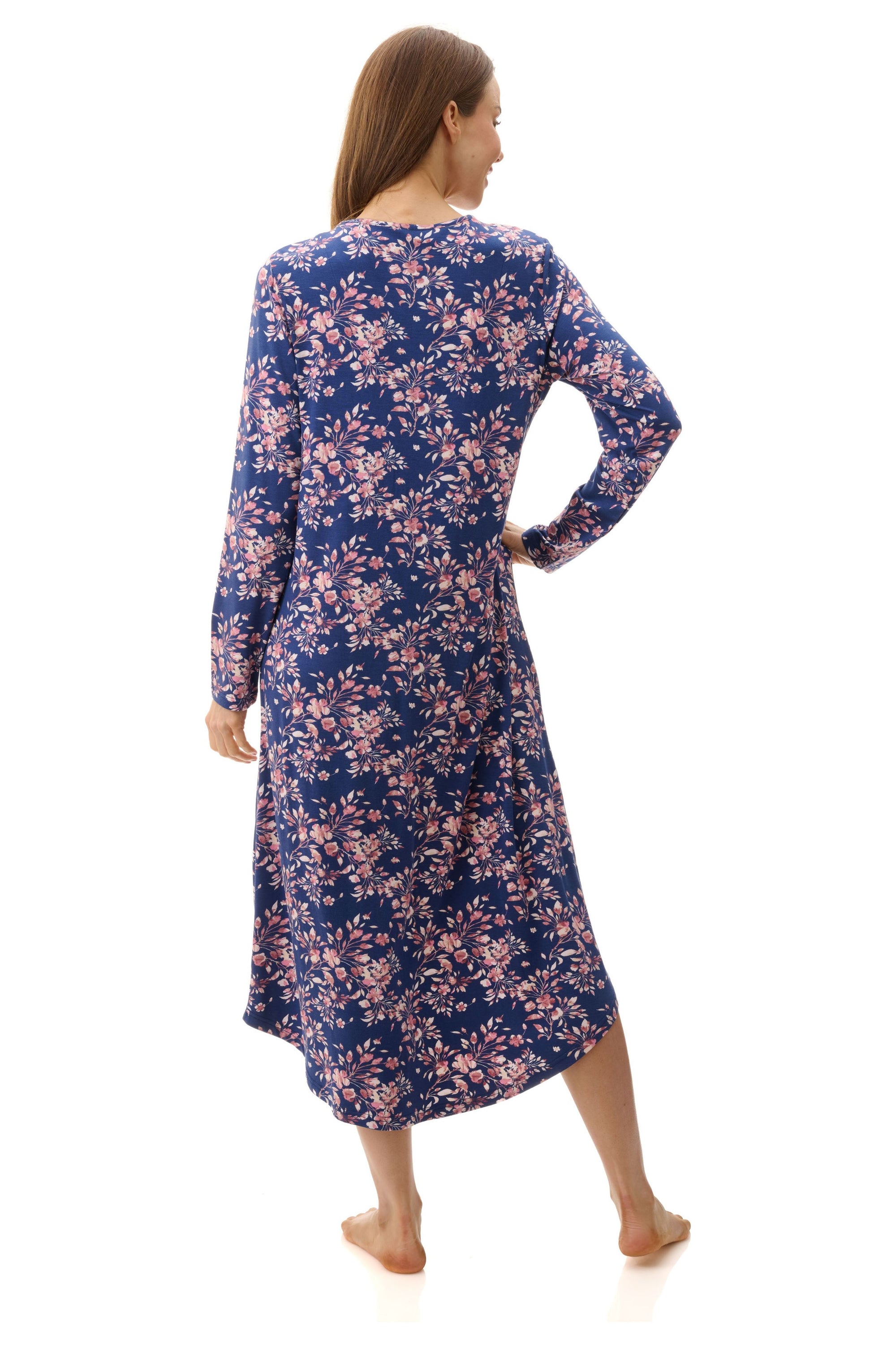 Givoni Fleur Viscose Knit Mid Nightie -Royal(L Only)