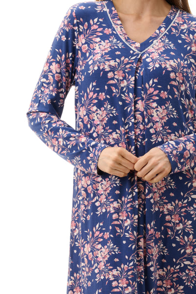 Givoni Fleur Viscose Knit Mid Nightie -Royal(S/M/L)