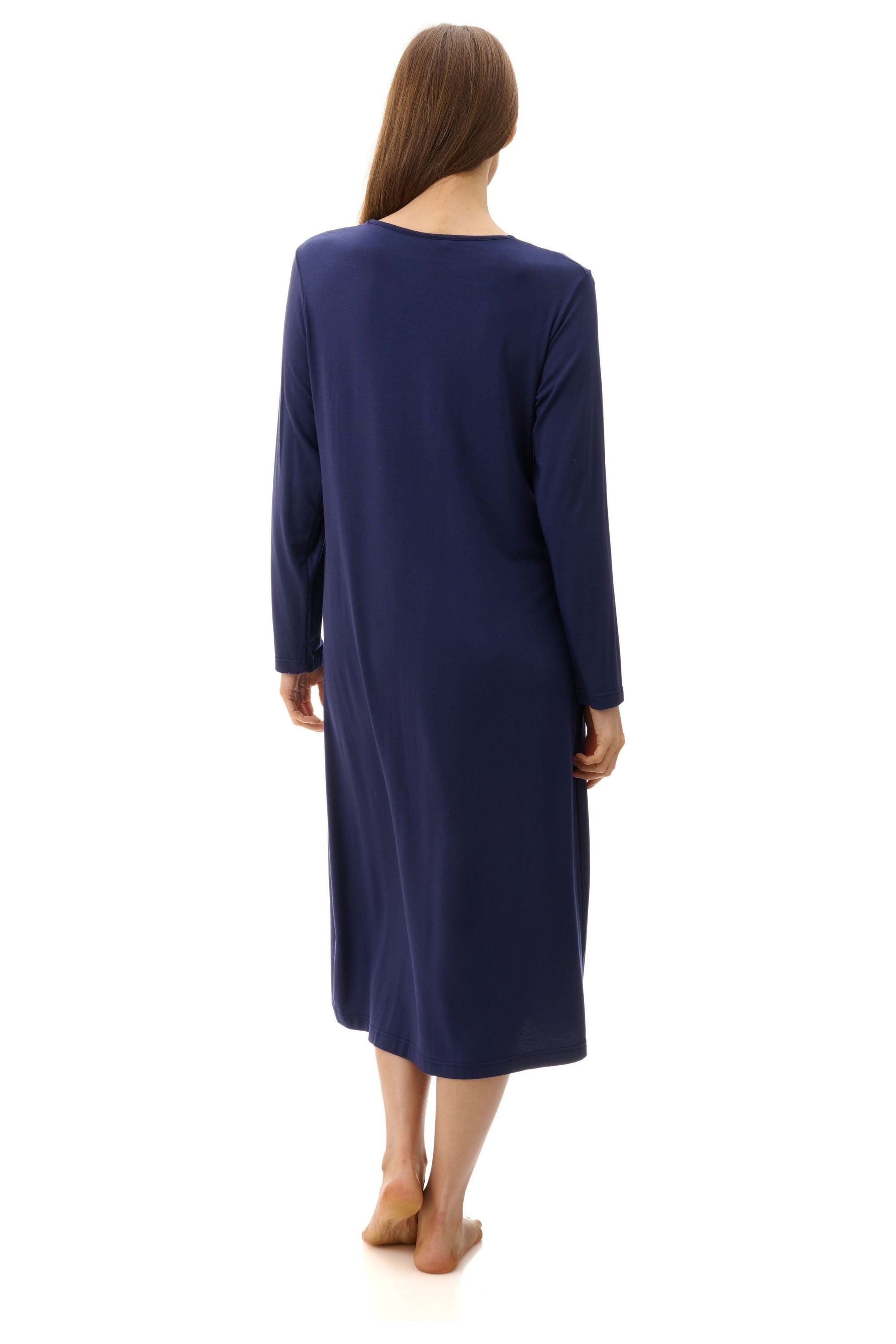 Givoni Modal & Lace Knit Mid Nightie -Navy(S or M)