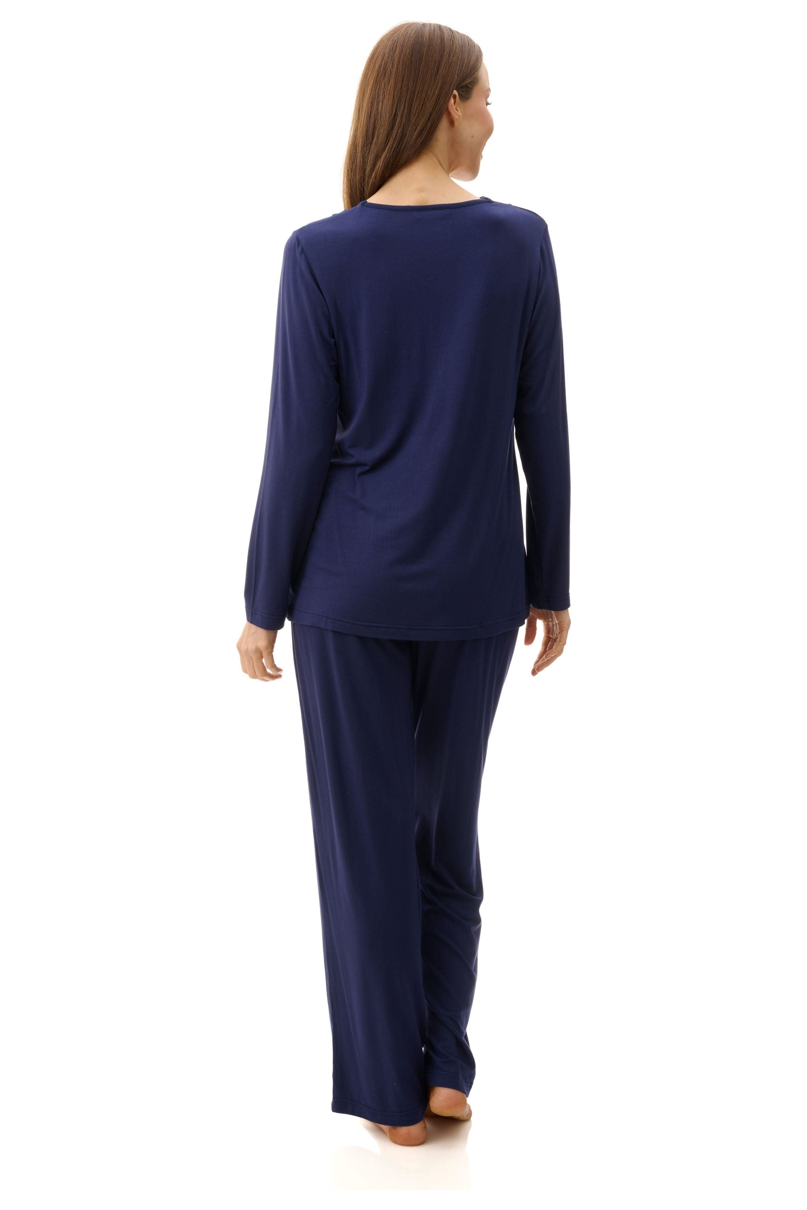 Givoni Modal & Lace Knit Pyjama -Navy(L Only)