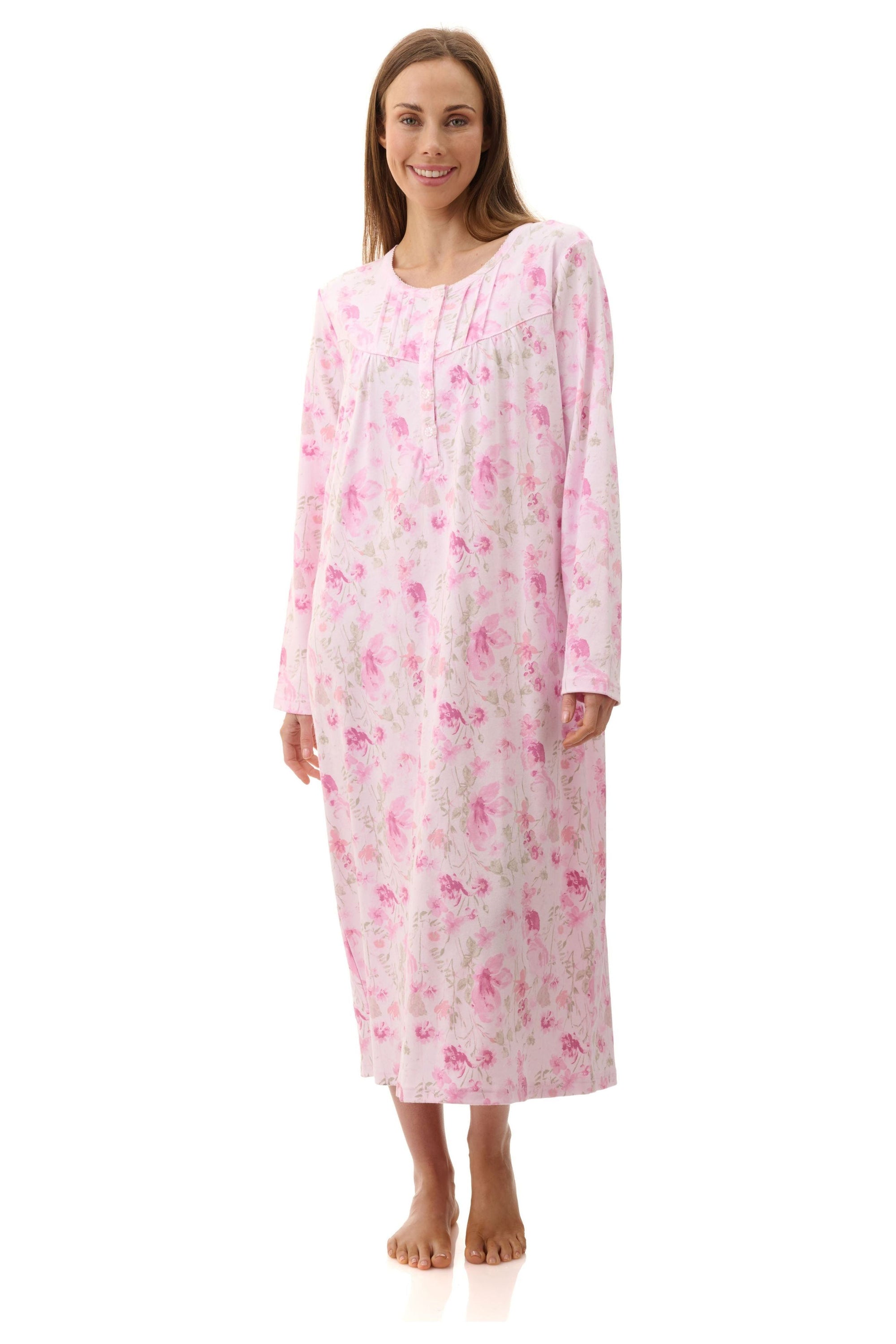 Givoni Leah Cotton Interlock Mid Nightie -Pink(L Only)