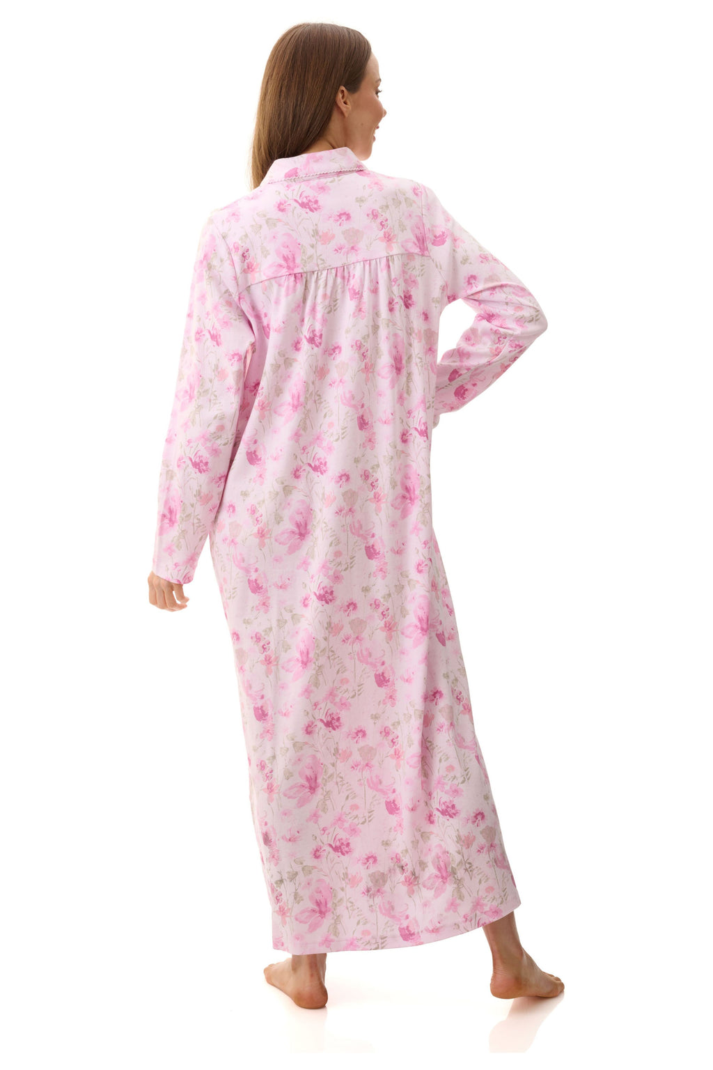 Givoni Leah Cotton Interlock Long Nightie -Pink(XL Only)