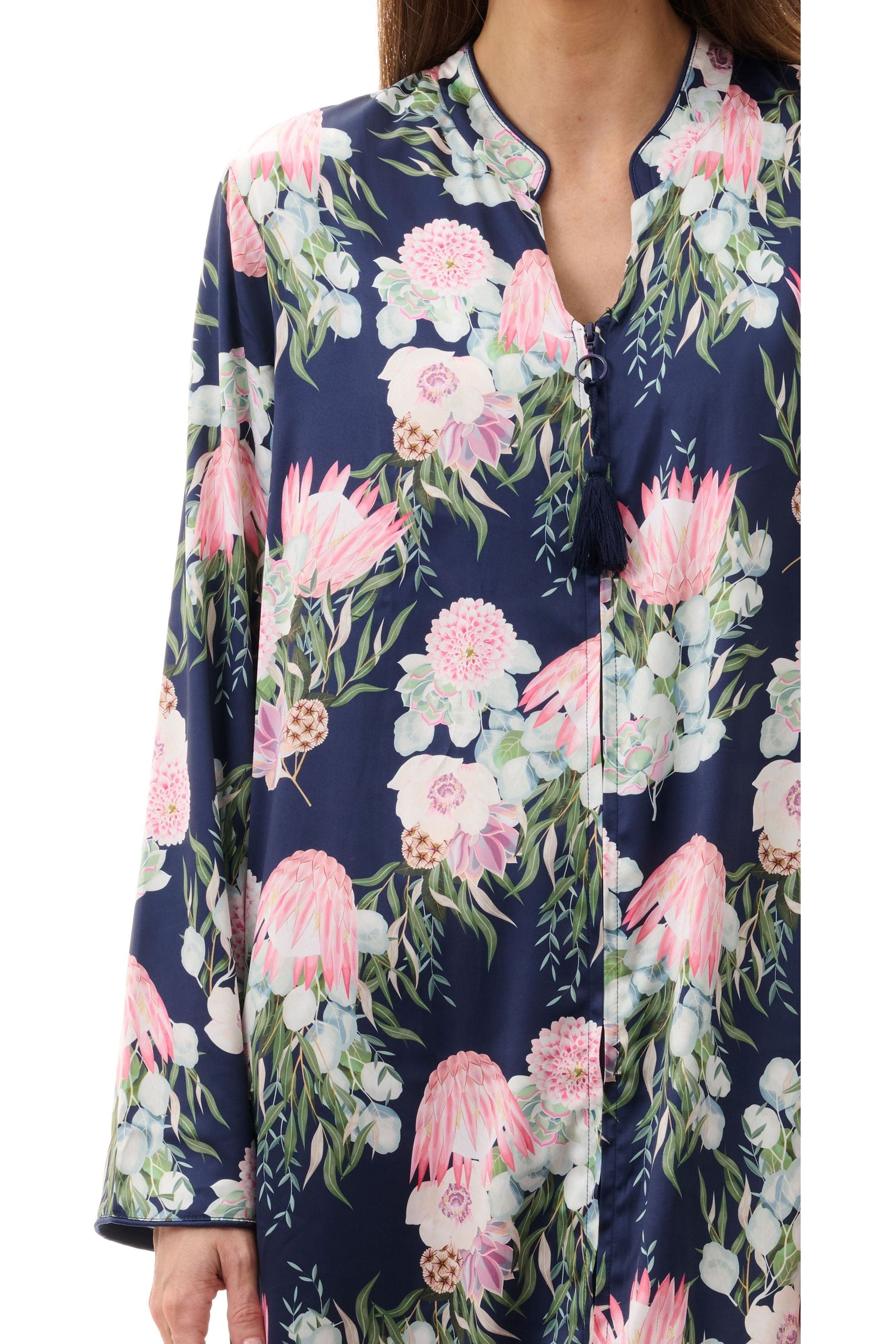 Givoni Nicki Polyester Satin Zip Gown -Navy(L Only)