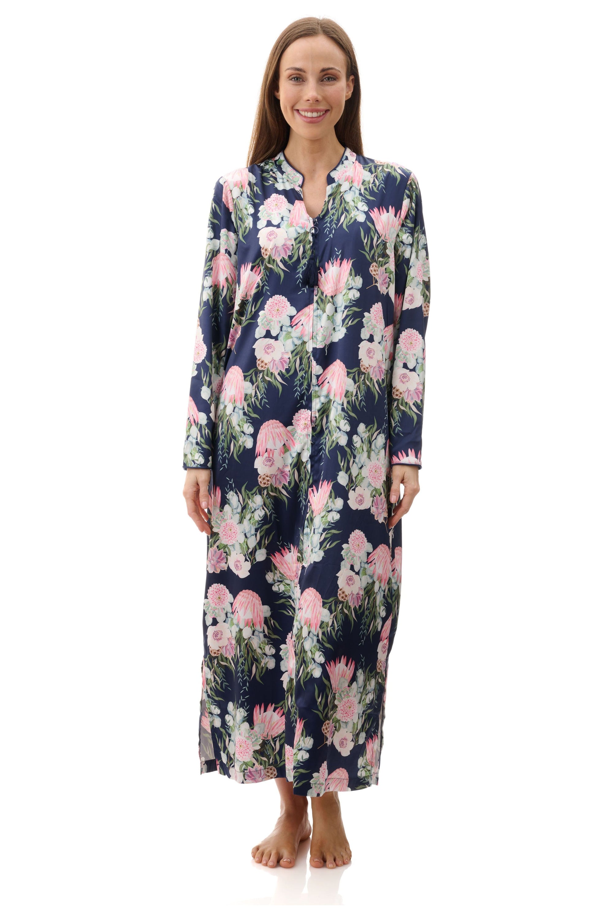 Givoni Nicki Polyester Satin Zip Gown -Navy(L Only)
