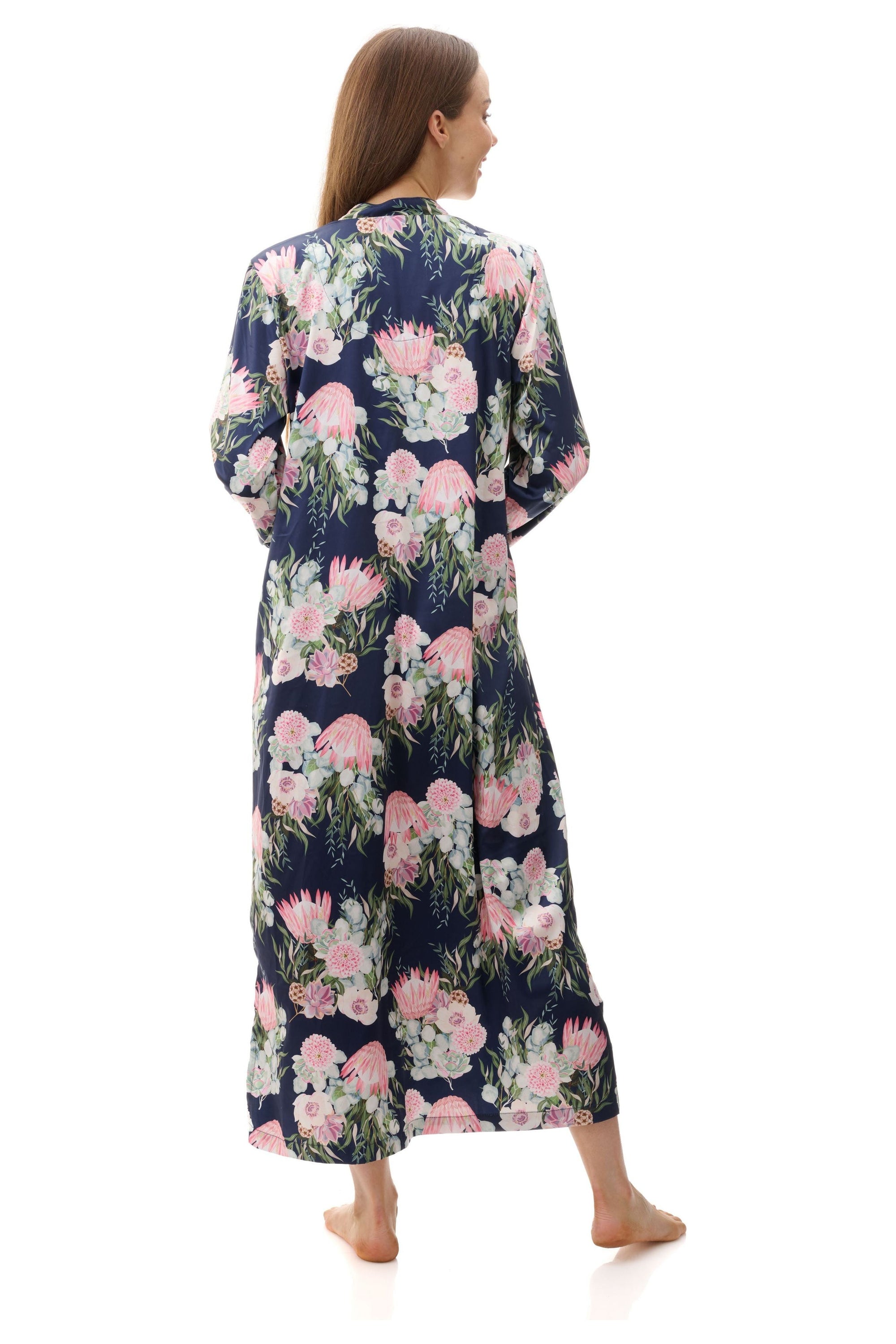 Givoni Nicki Polyester Satin Zip Gown -Navy(L Only)