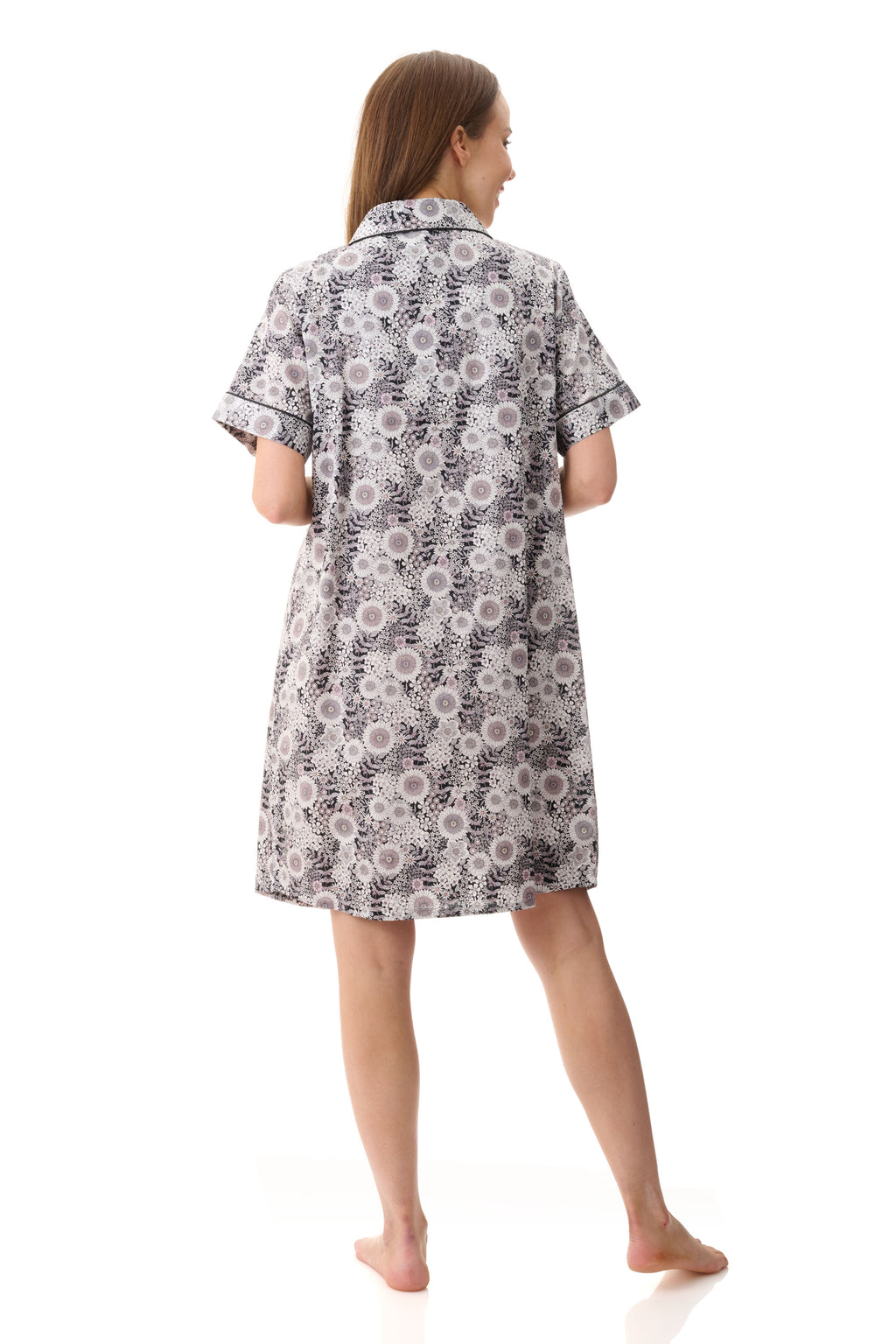 Givoni Quill Cotton Short Sleepshirt -Black
