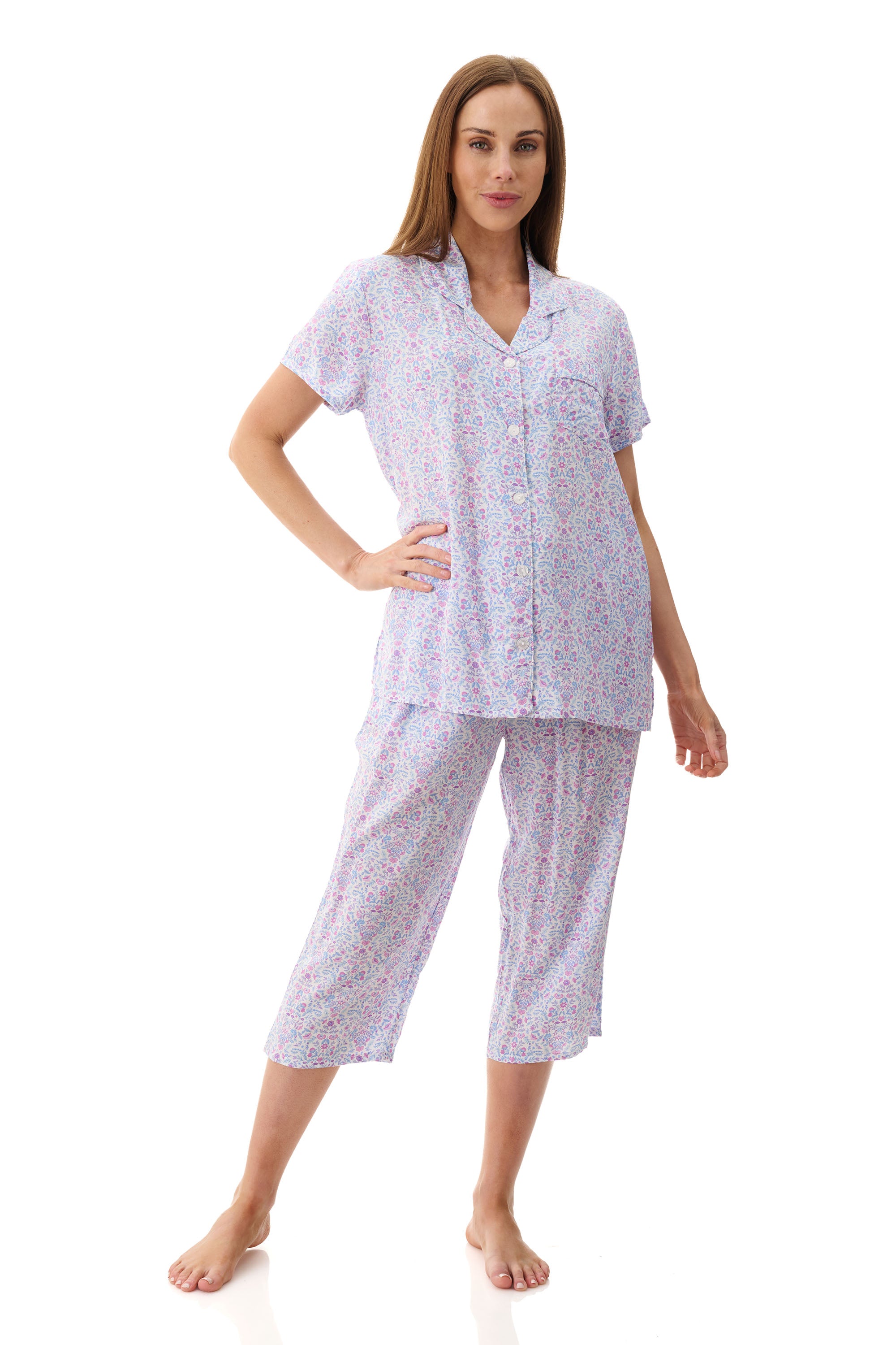 Givoni Pearl Viscose Capri Leg Pyjama -Multi(M & L)