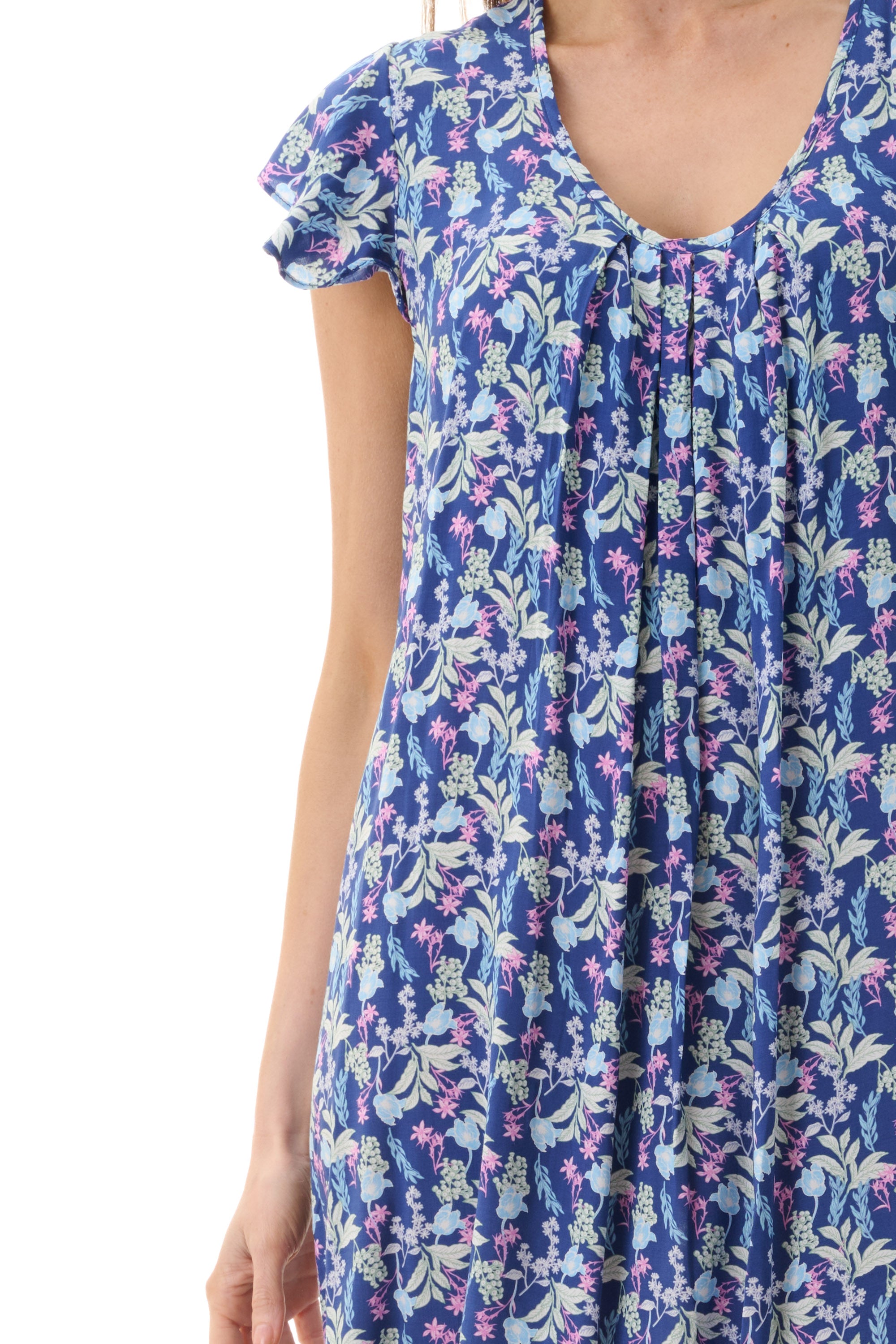 Givoni Maria Cap Sleeve Viscose Short Nightie -Navy