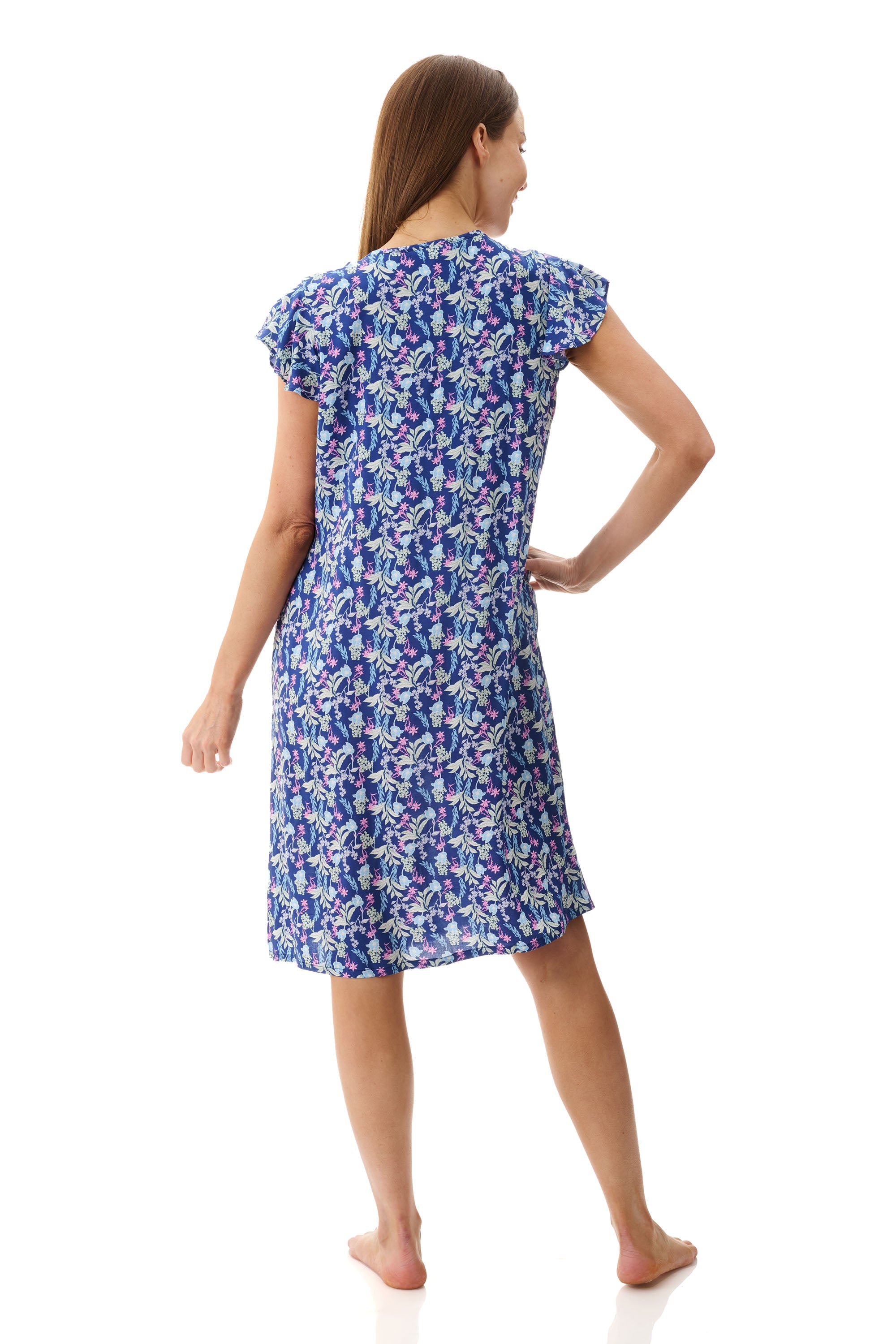 Givoni Maria Cap Sleeve Viscose Short Nightie -Navy