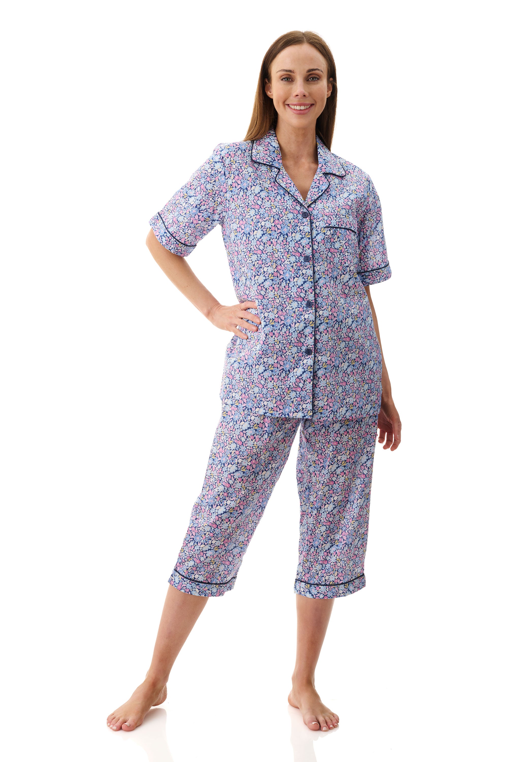 Givoni Daisy Cotton Capri Leg Pyjama -Navy