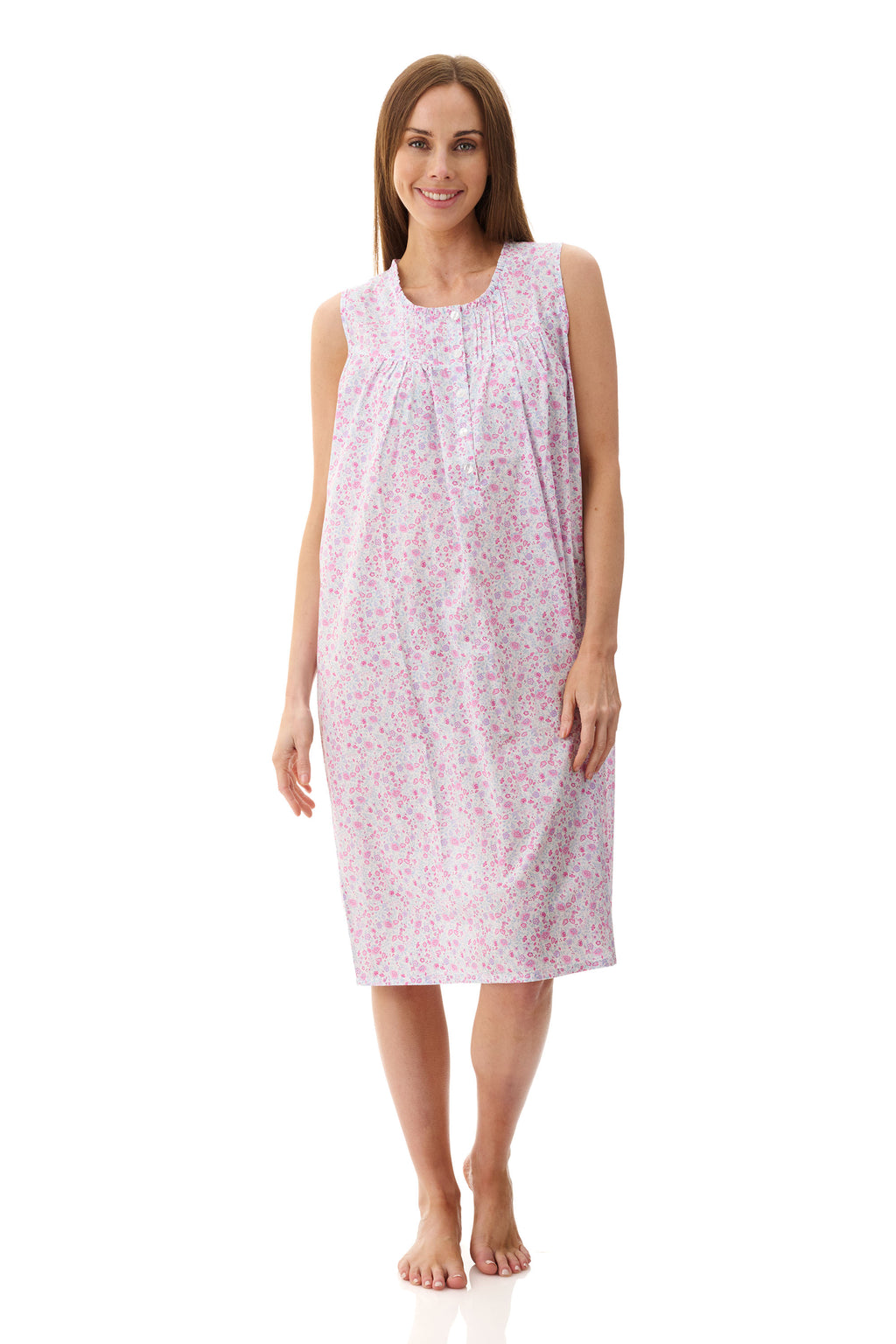Givoni Brodie Sleeveless Cotton Short Nightie -Multi(L Only)