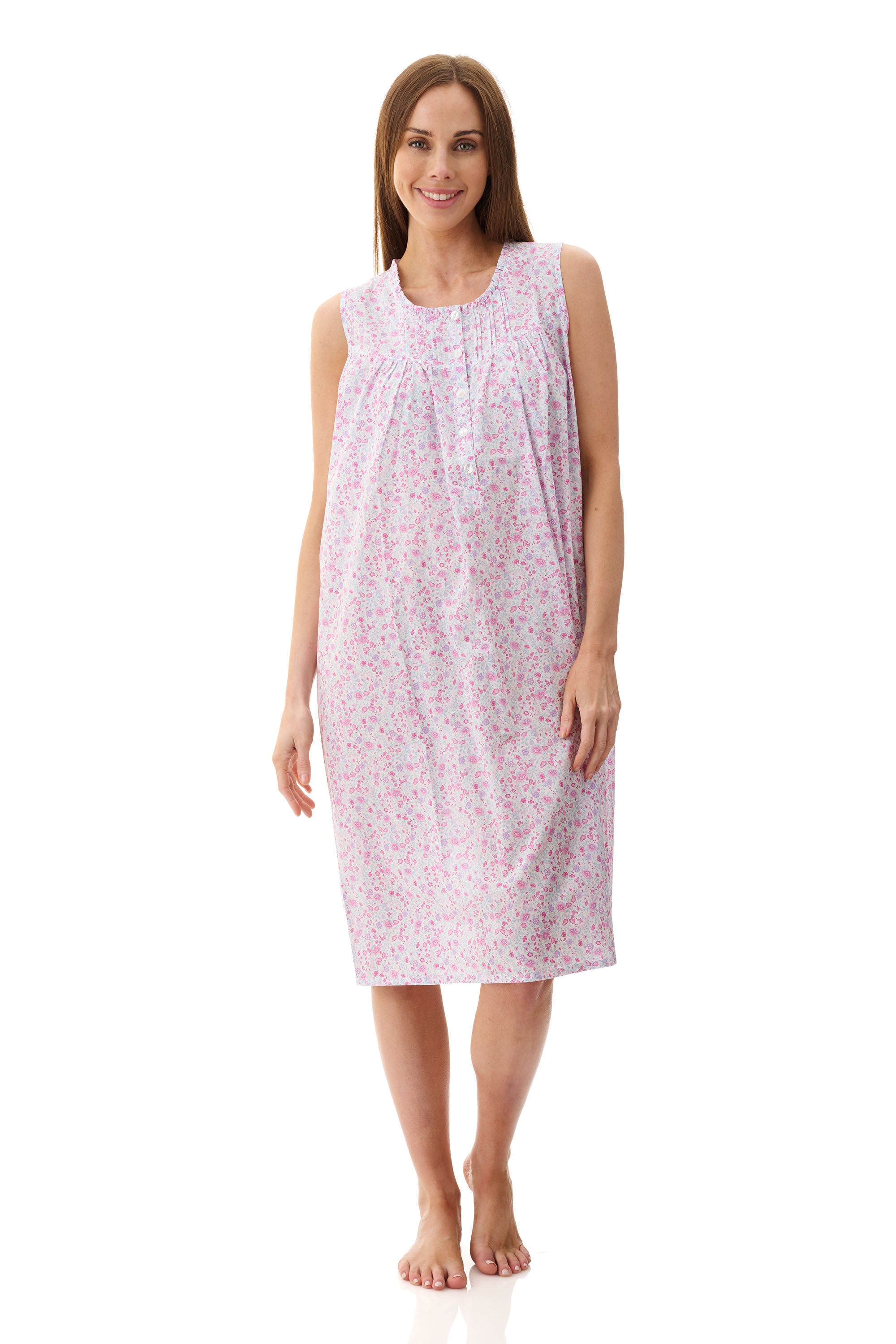 Givoni Brodie Sleeveless Cotton Short Nightie -Multi(L Only)