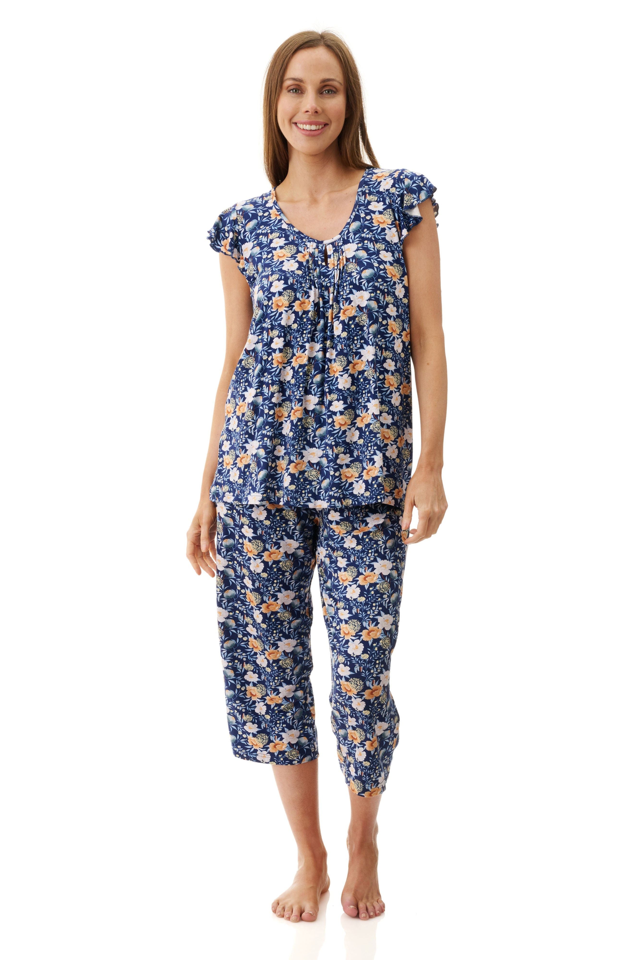 Givoni Sandra Viscose Knit Capri Leg Pyjama -Navy