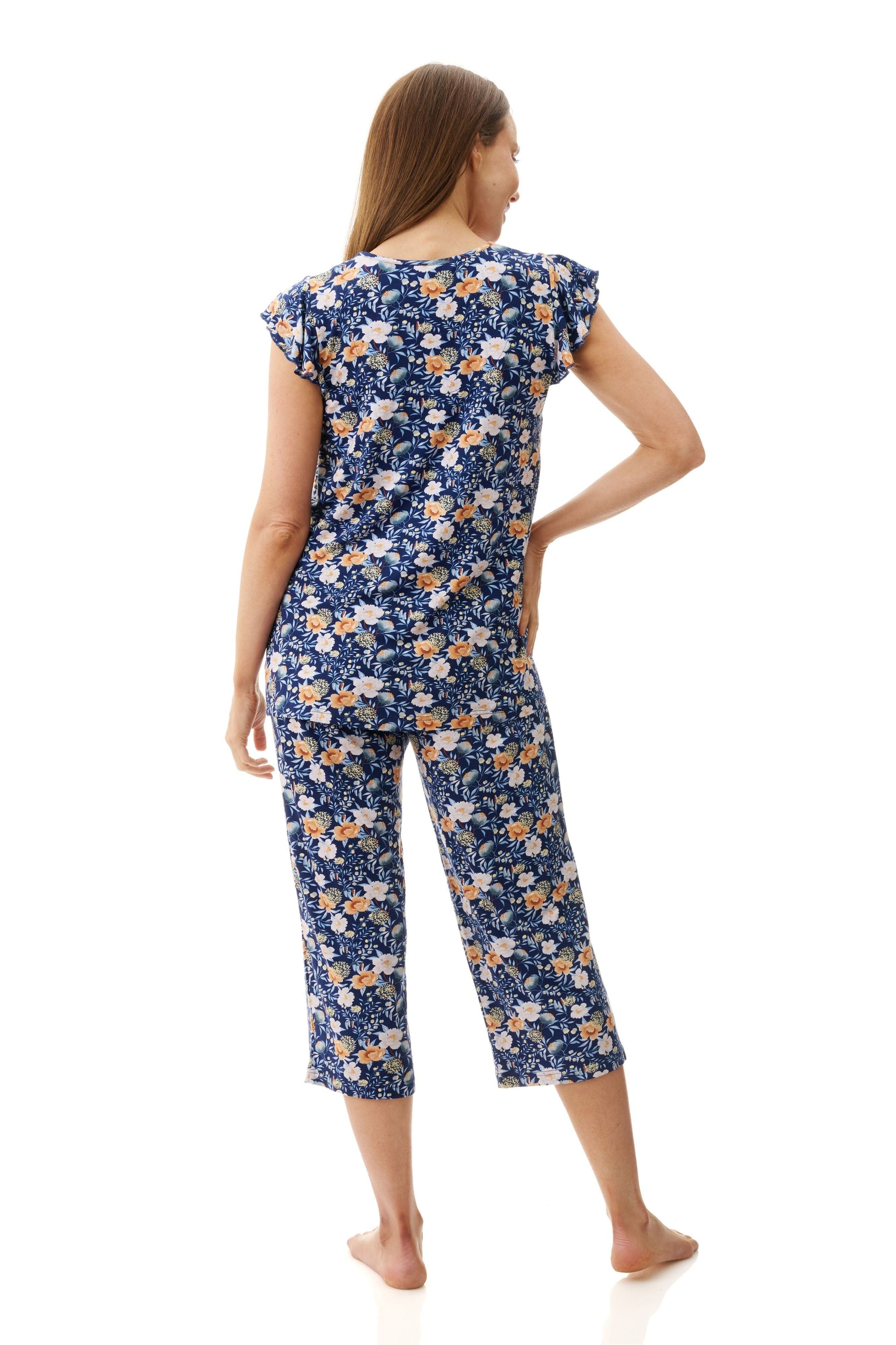 Givoni Sandra Viscose Knit Capri Leg Pyjama -Navy