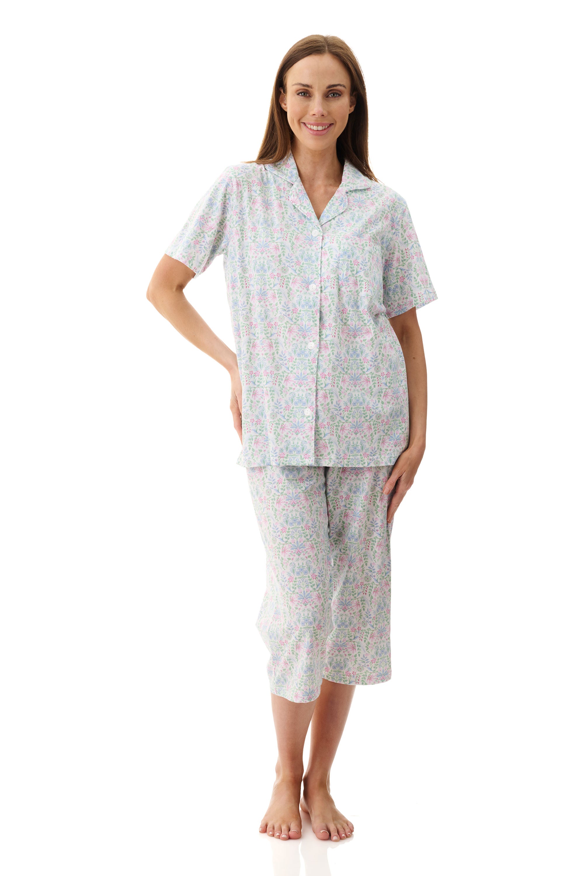 Givoni Ivy Cotton Knit Capri Leg Pyjama -Multi