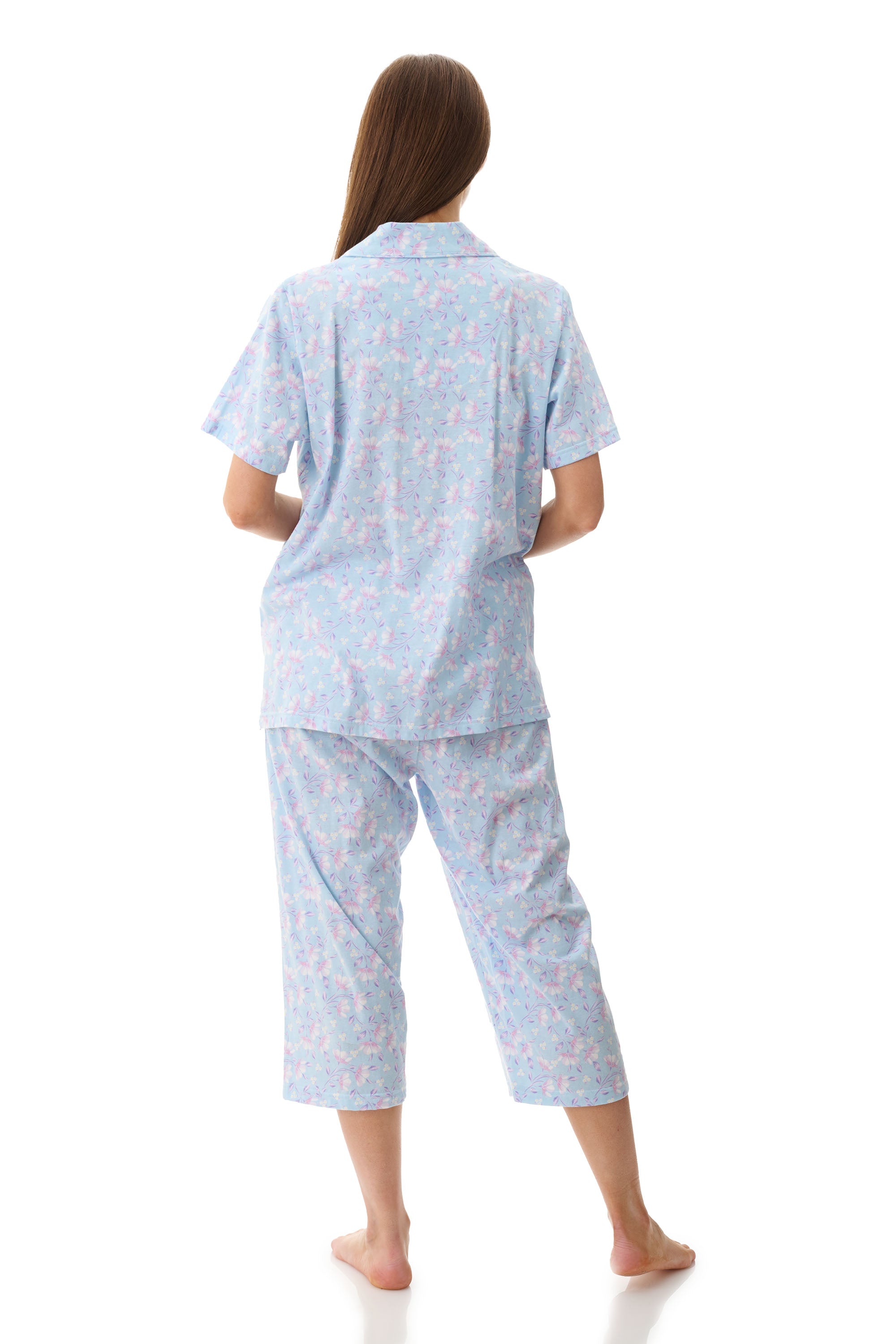 Givoni Val Cotton Knit Capri Leg Pyjama -Aqua