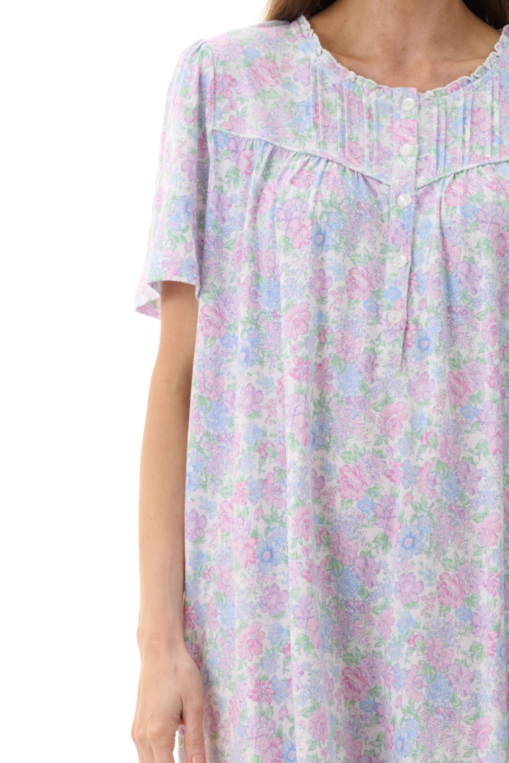 Givoni Molly Cotton Knit Short Sleeve Short Nightie -Multi(S/M/L/XL/2X)