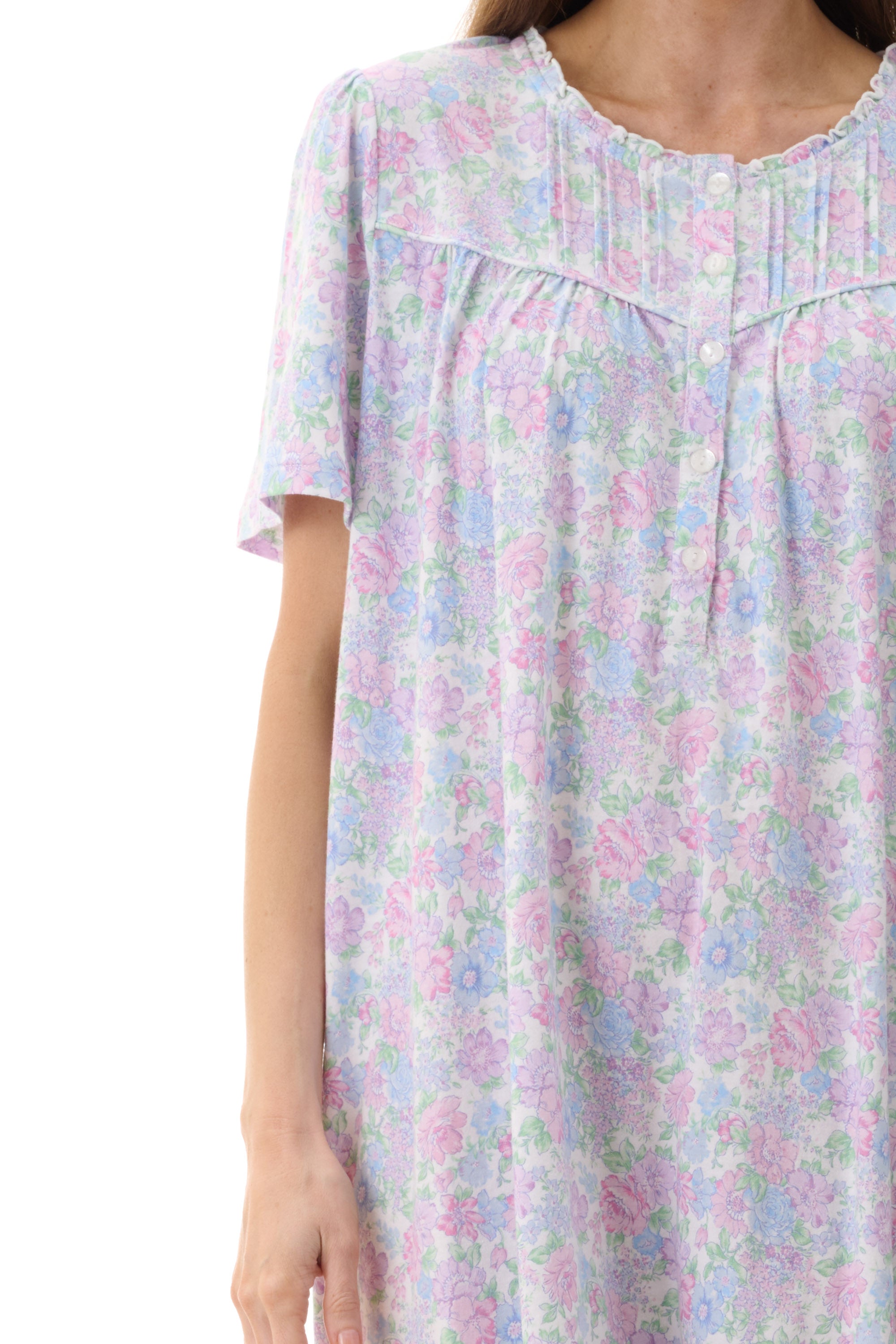 Givoni Molly Cotton Knit Short Sleeve Short Nightie -Multi(S/M/L/XL/2X)