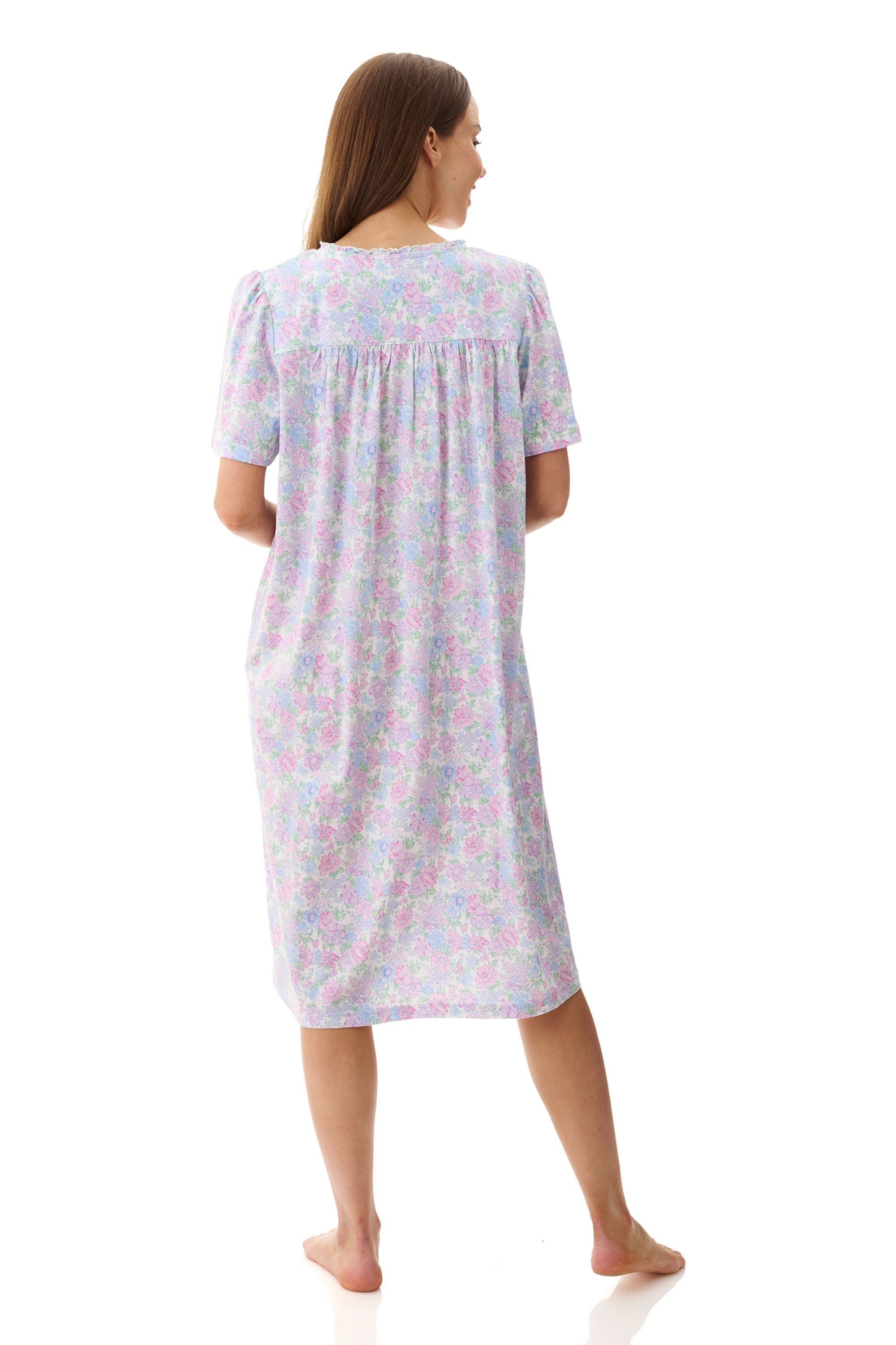 Givoni Molly Cotton Knit Short Sleeve Short Nightie -Multi(S/M/L/XL/2X)