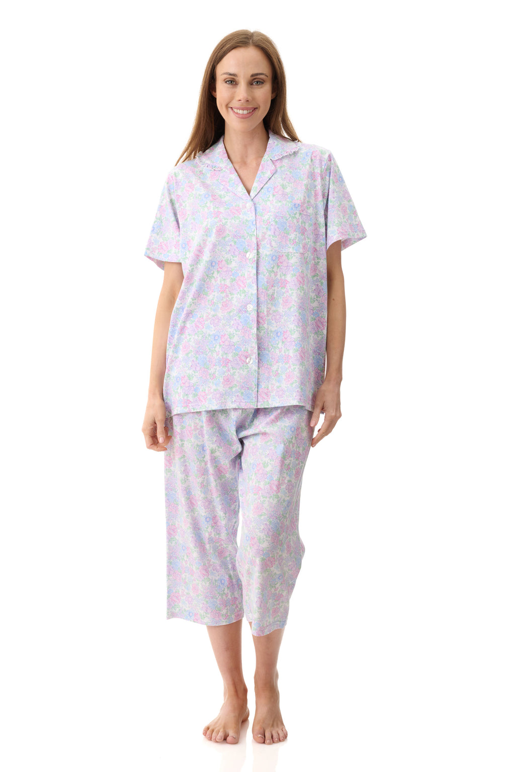 Givoni Molly Cotton Knit Capri Leg Pyjama -Multi(S/M/L)