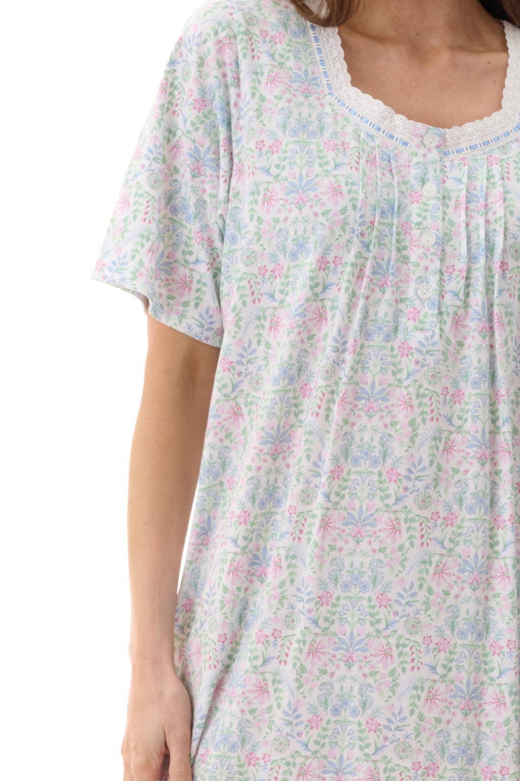 Givoni Ivy Cotton Knit Short Sleeve Short Nightie -Multi