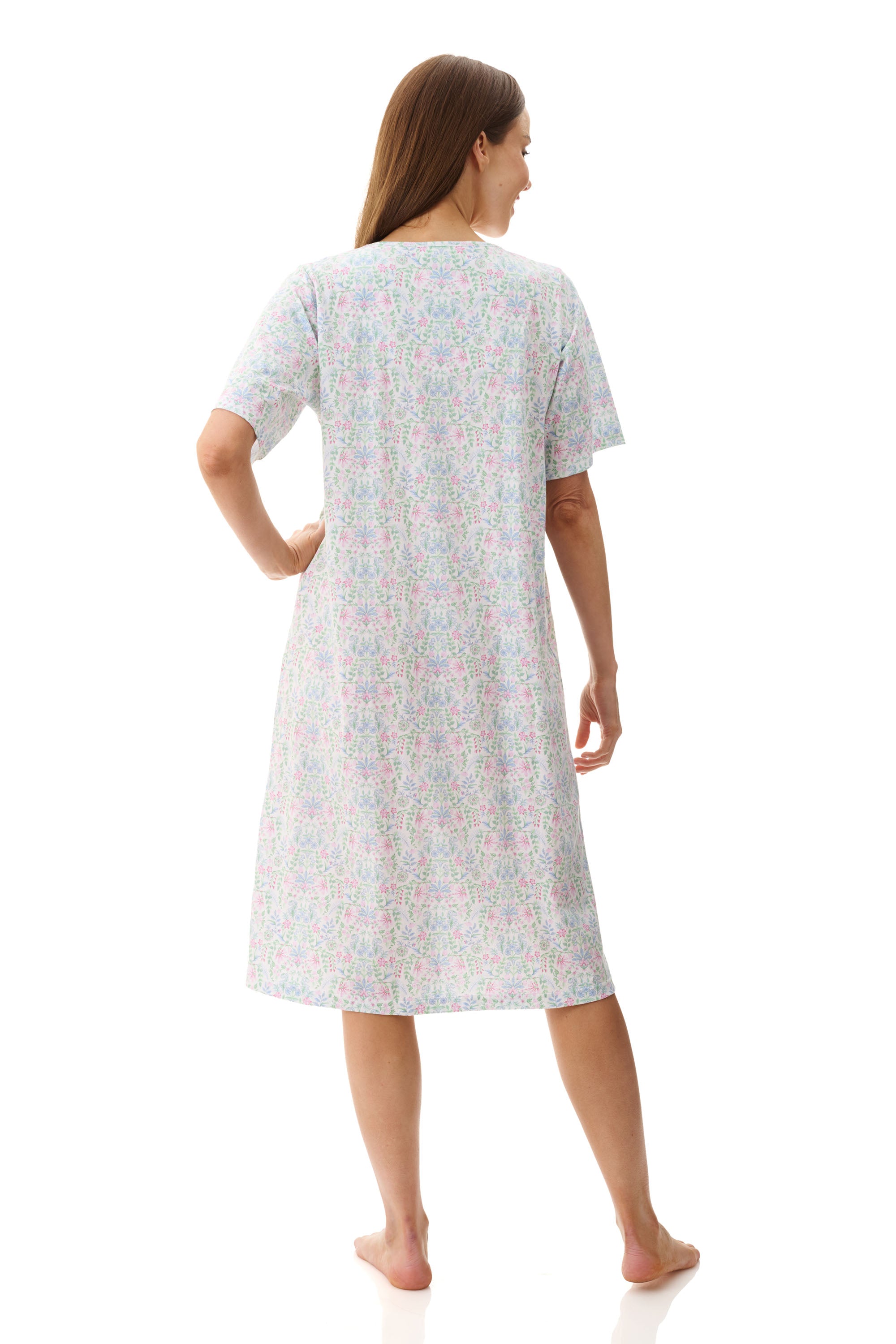 Givoni Ivy Cotton Knit Short Sleeve Short Nightie -Multi