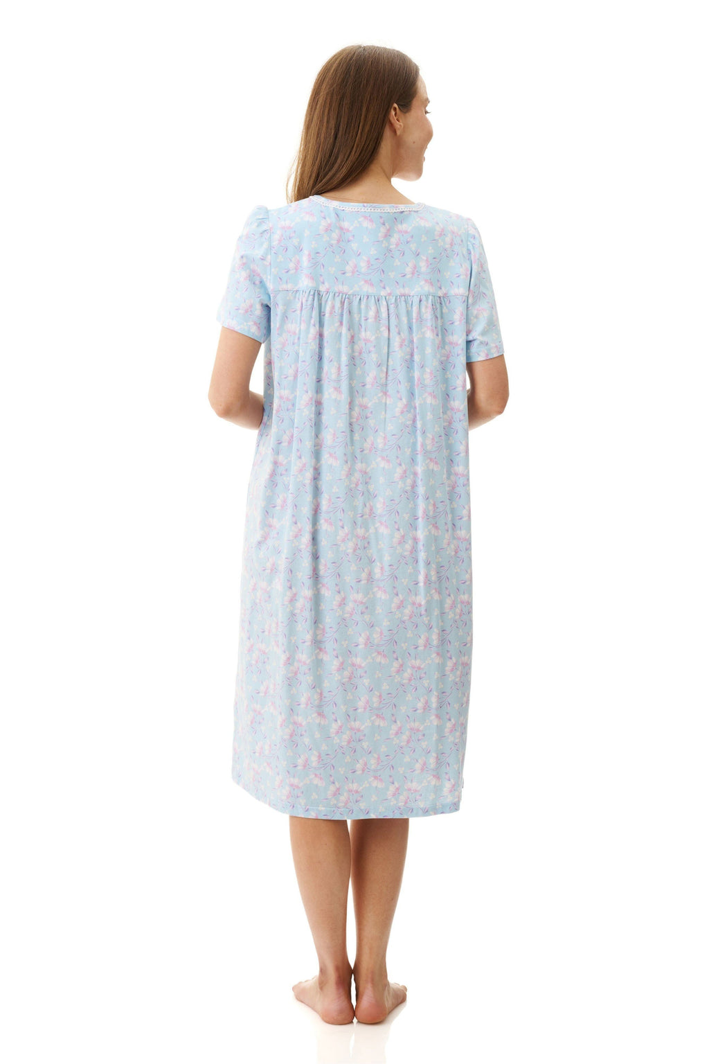 Givoni Val Cotton Knit Short Sleeve Short Nightie -Aqua