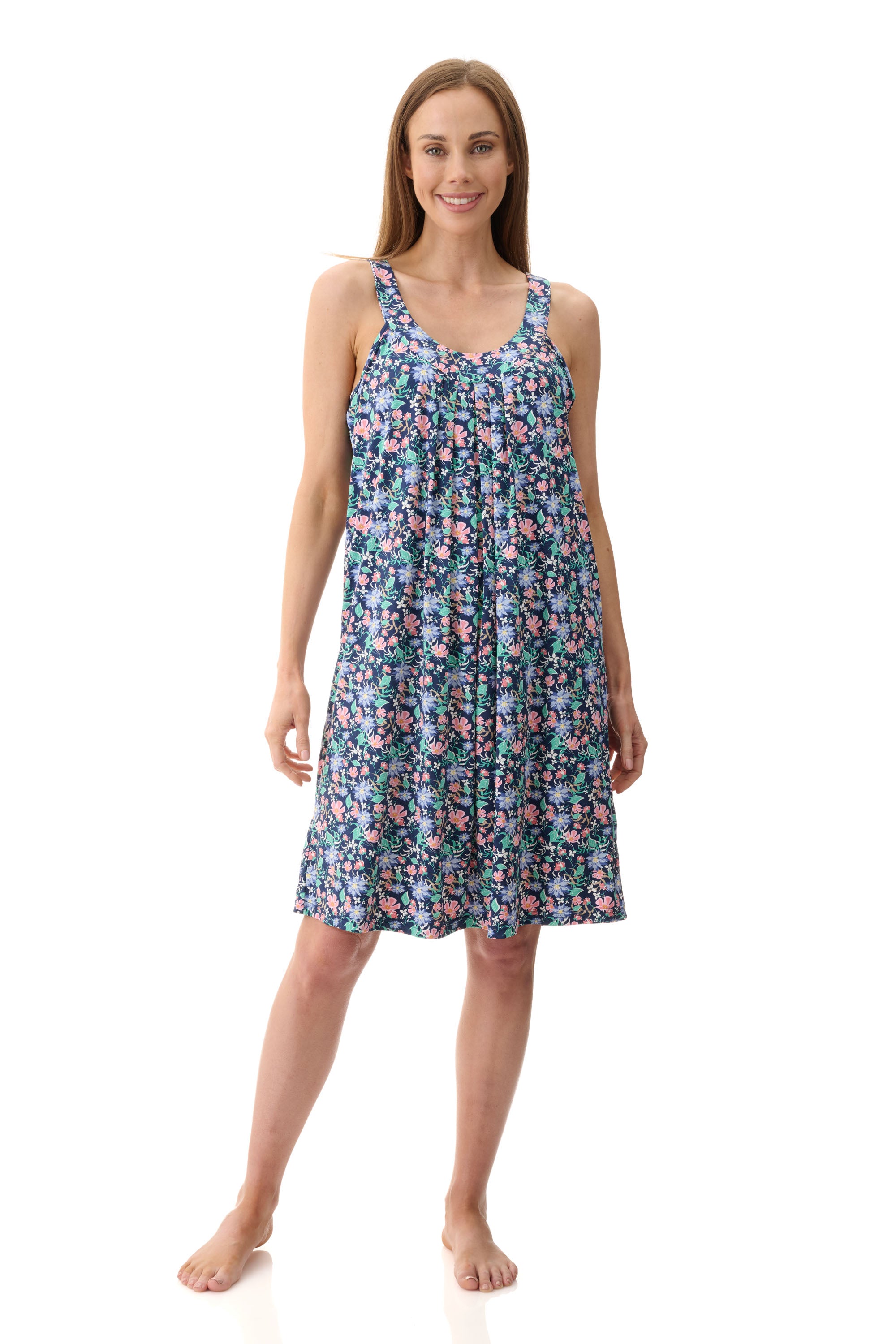 Givoni Tammy Stretch Nylon Sleeveless Nightie -Navy(M/L/2X)