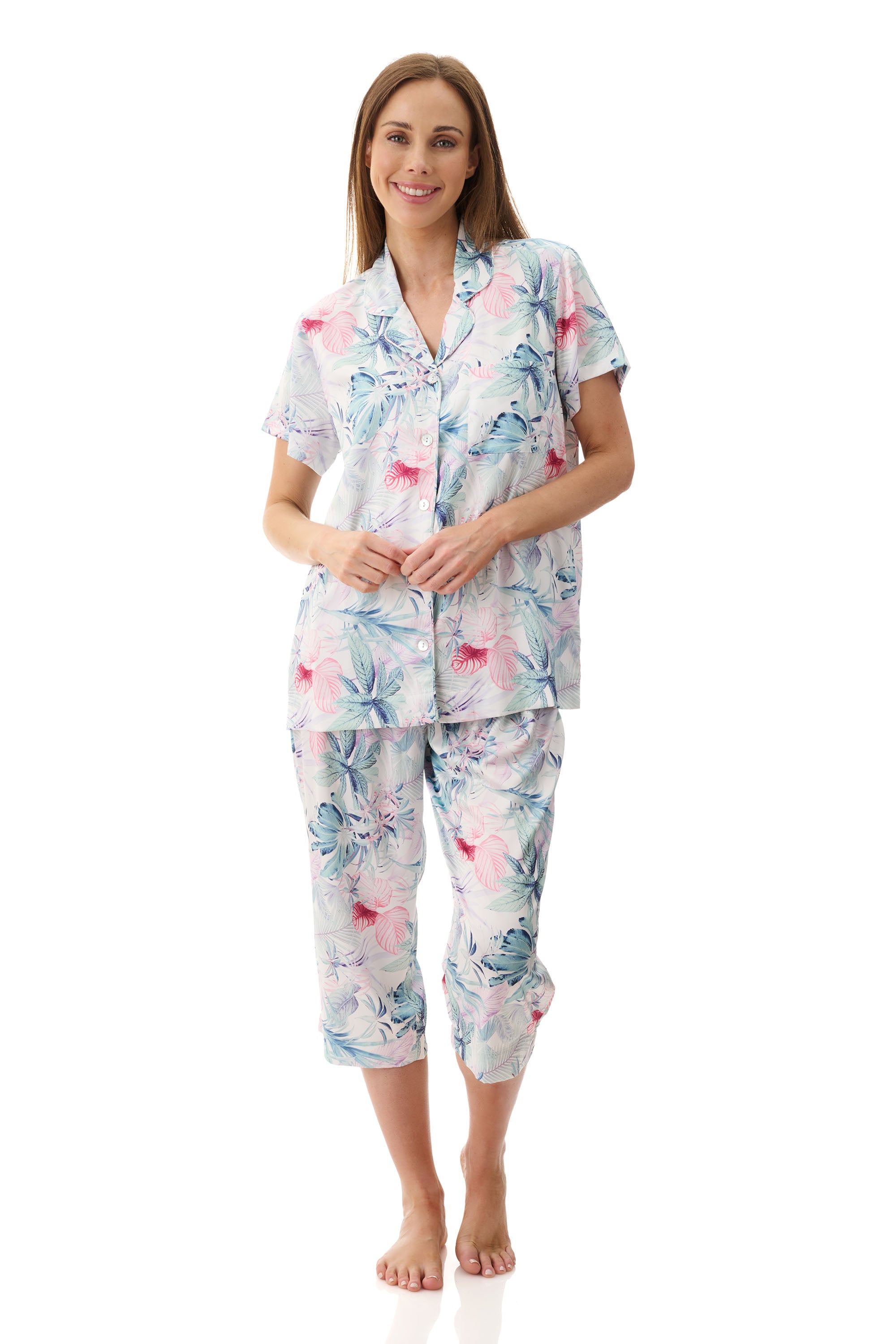 Givoni Tanya Polyester Satin Capri Leg PJ -Multi