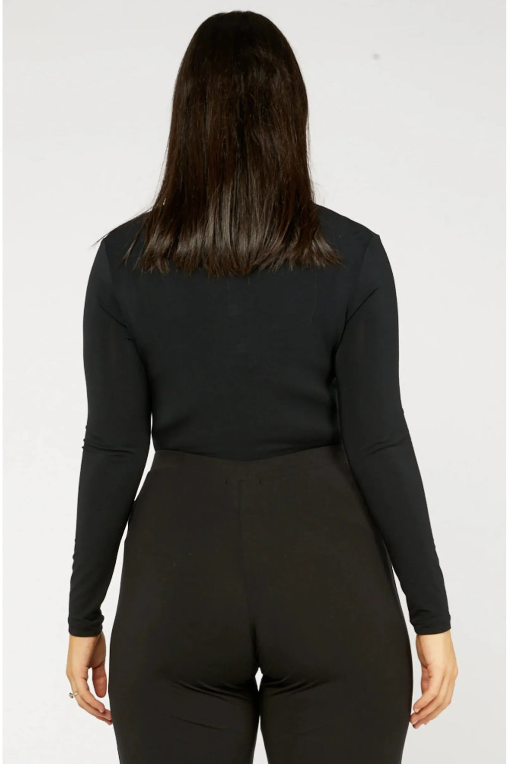 Tani Modal Bodyfit High Neck Top -Black