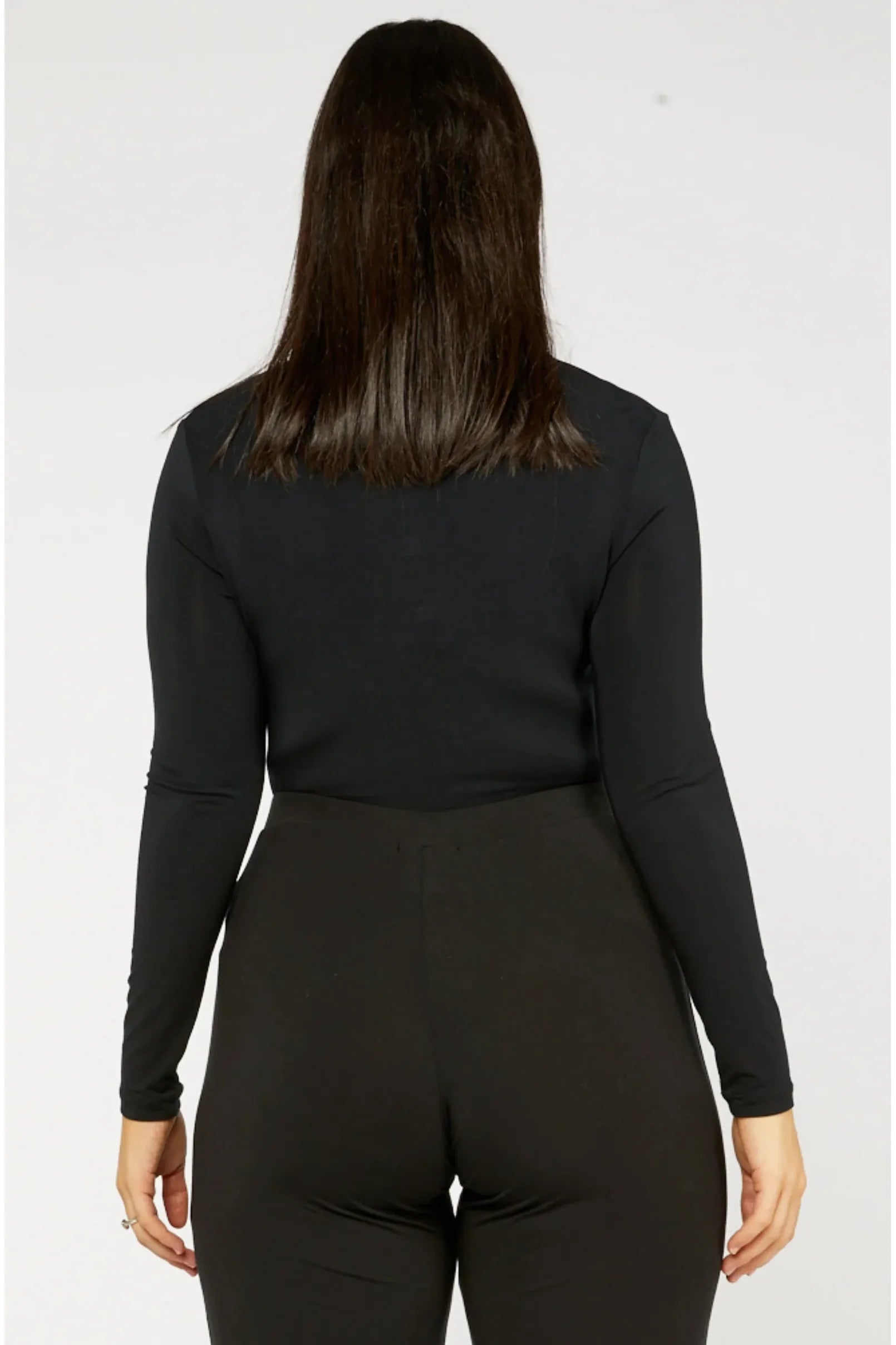 Tani Modal Bodyfit High Neck Top -Black