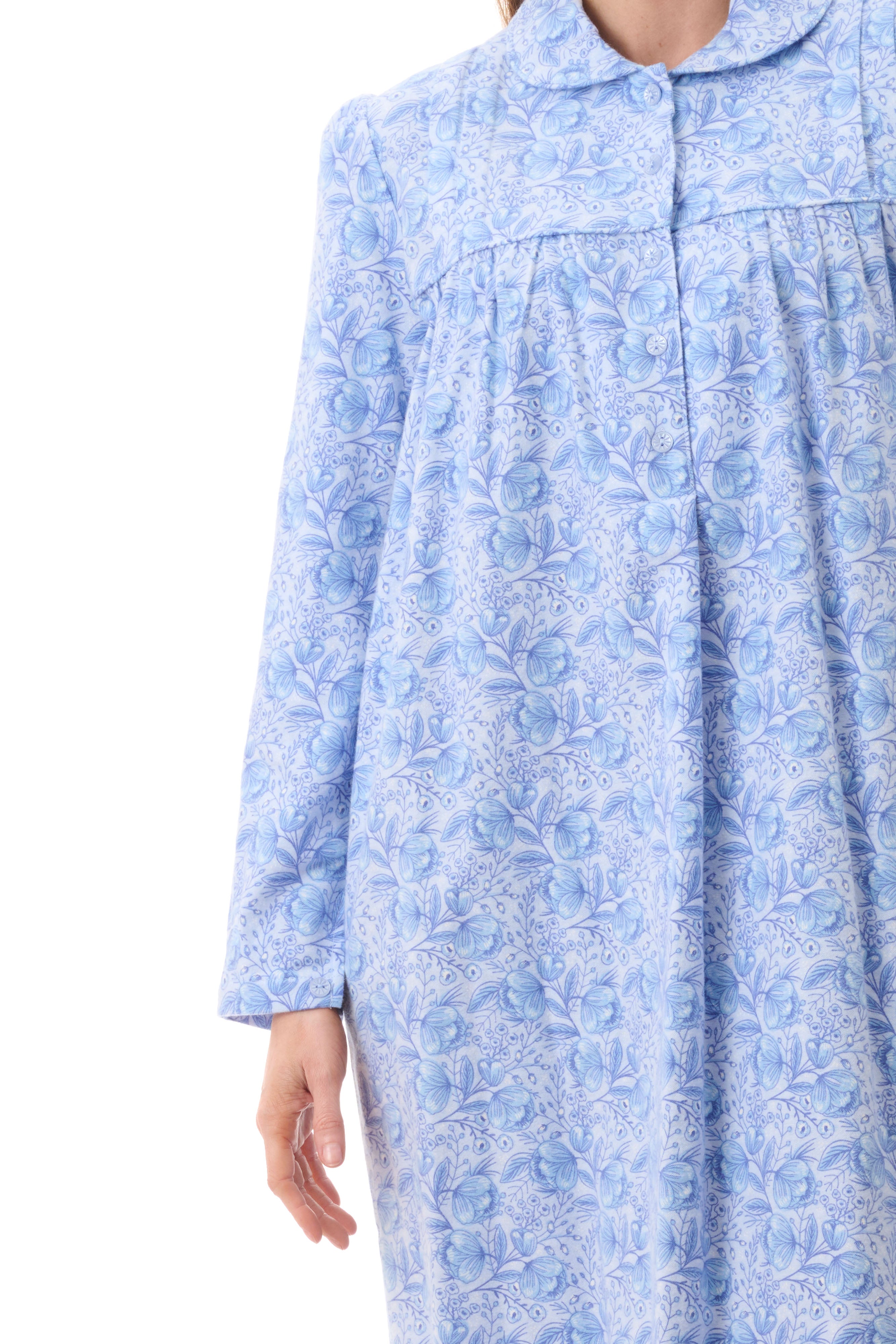 Givoni Kora Flannelette Mid Nightie -Blue(L Only)