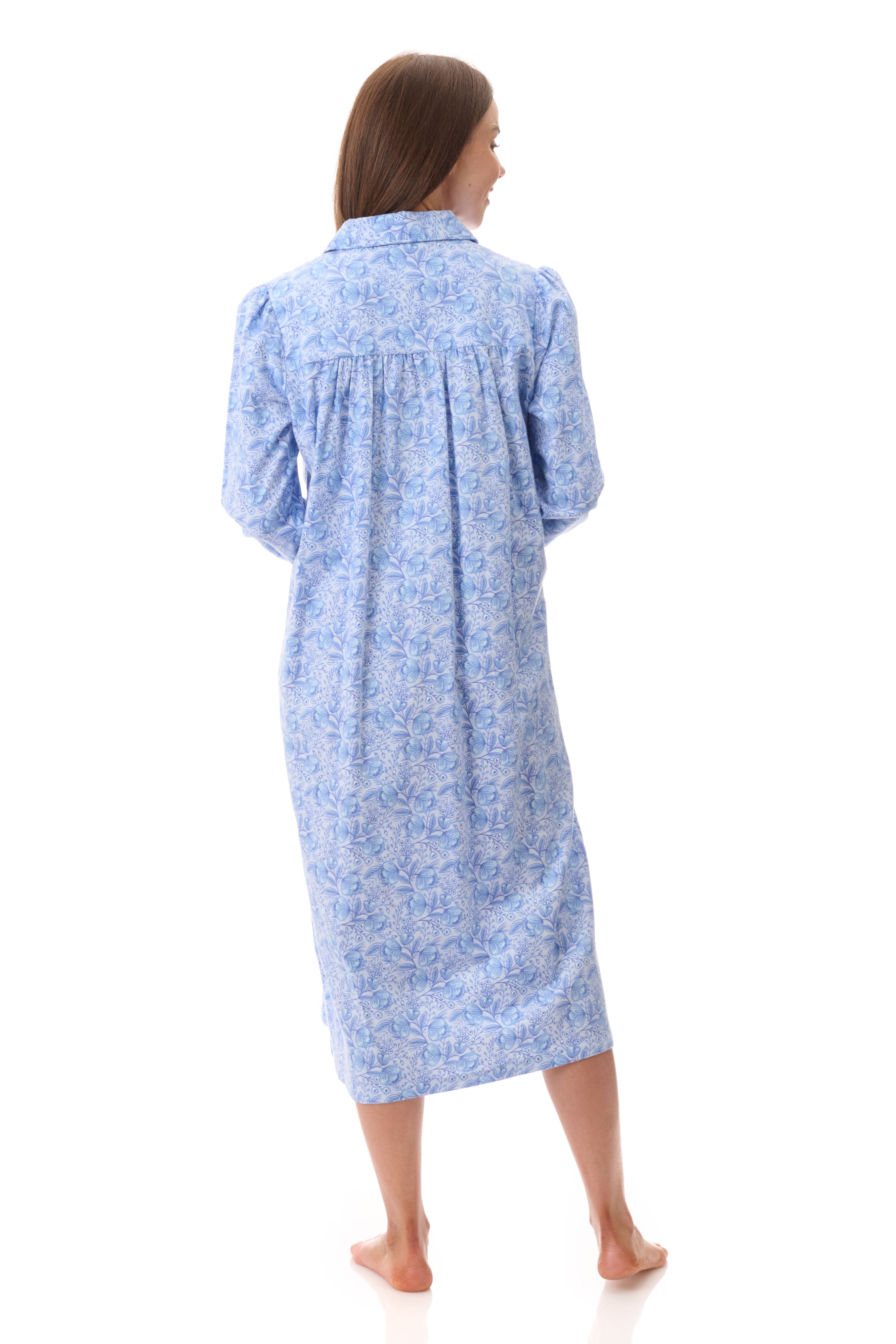 Givoni Kora Flannelette Mid Nightie -Blue(L Only)