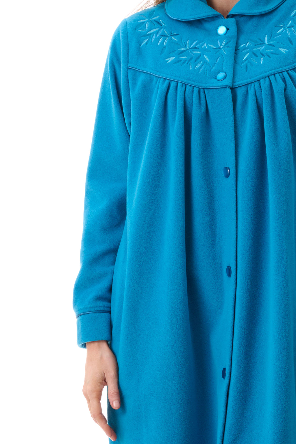 Givoni Mid Length Polyester Button Gown -Teal(M/XL/2X)