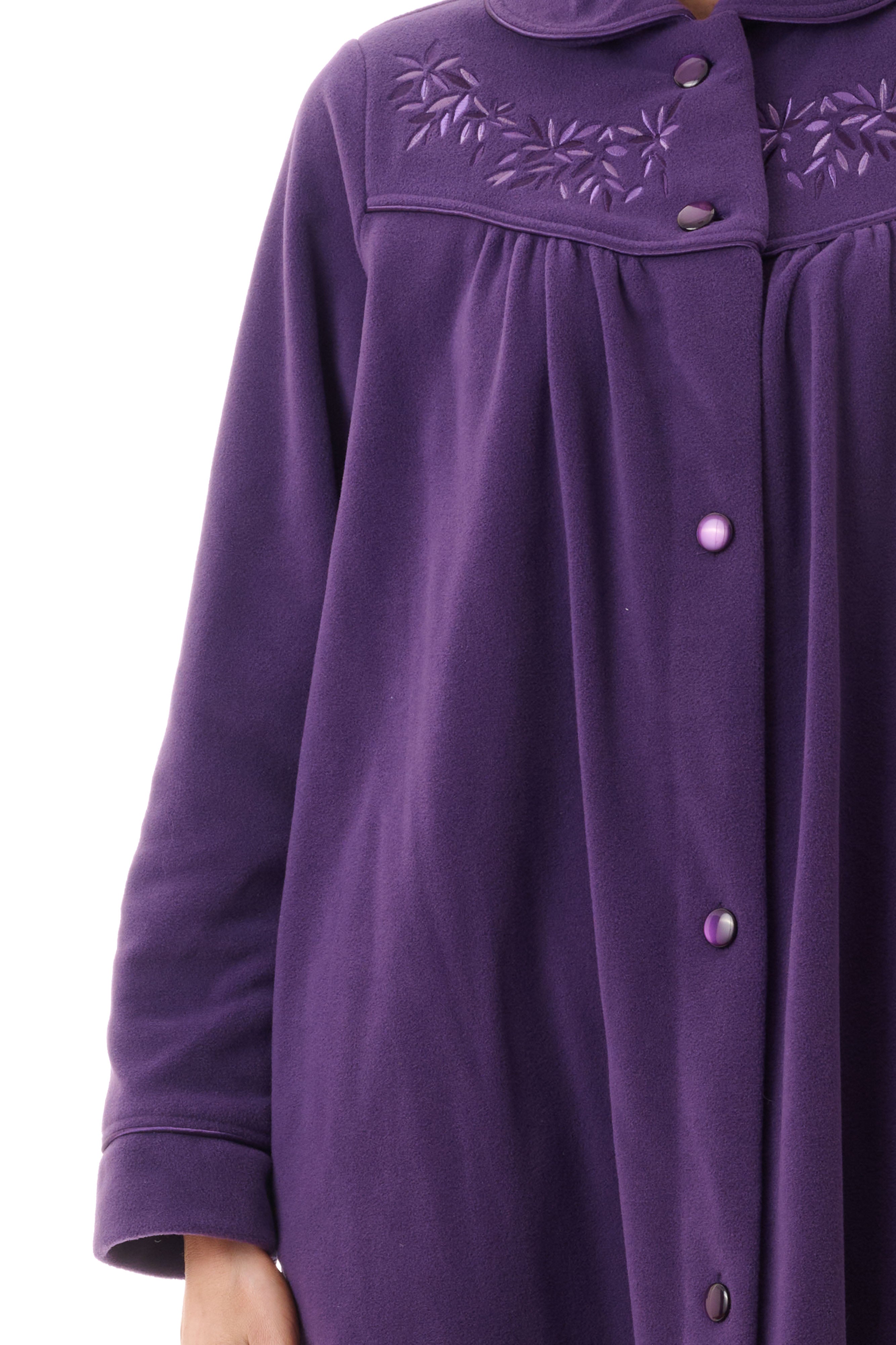 Givoni Mid Length Polyester Button Gown -Eggplant(M Only)