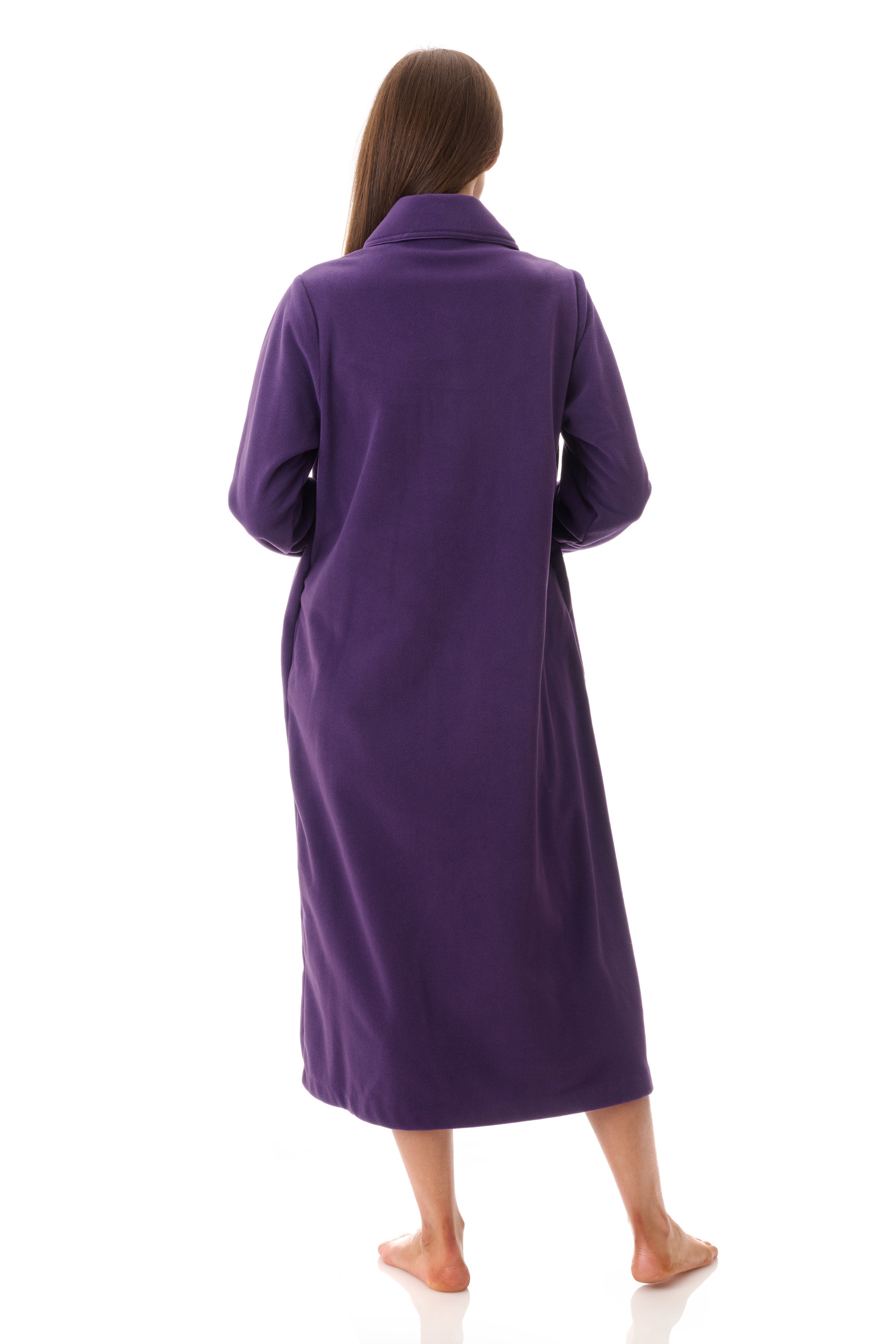 Givoni Mid Length Polyester Button Gown -Eggplant(M Only)