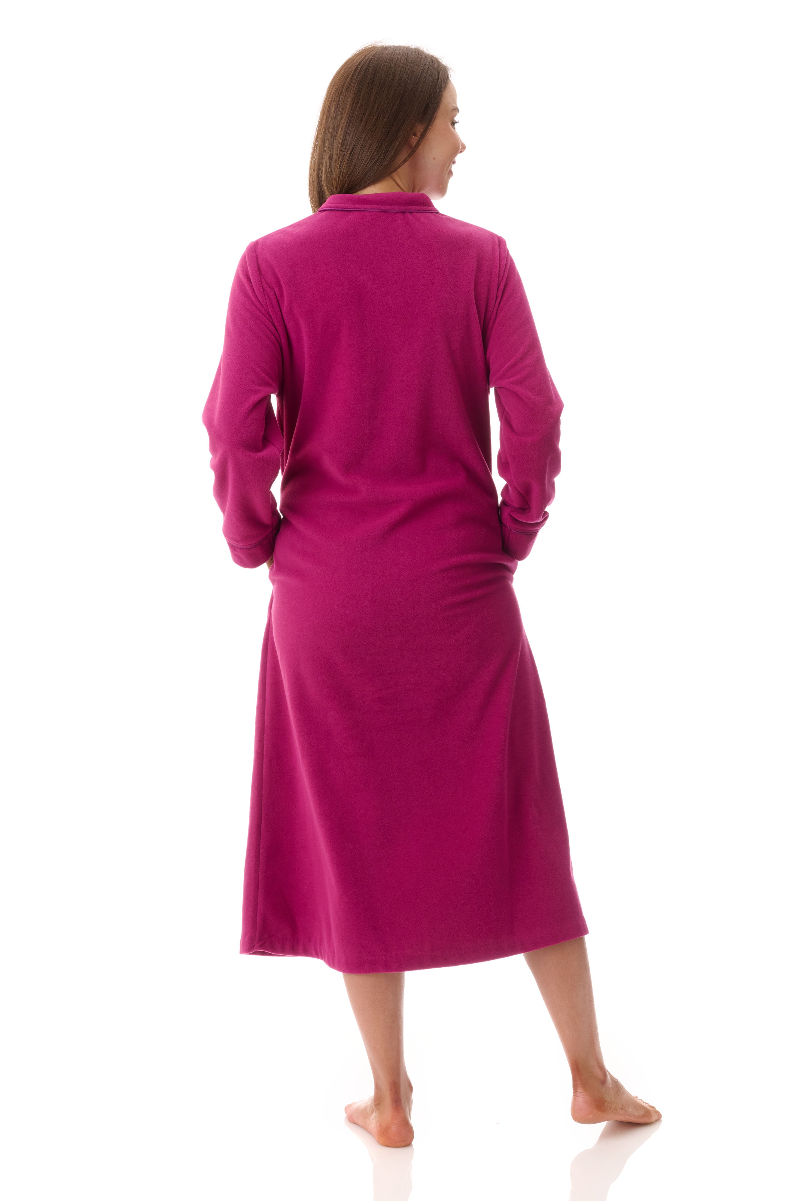 Givoni Mid Length Polyester Button Gown -Grape(M & L)