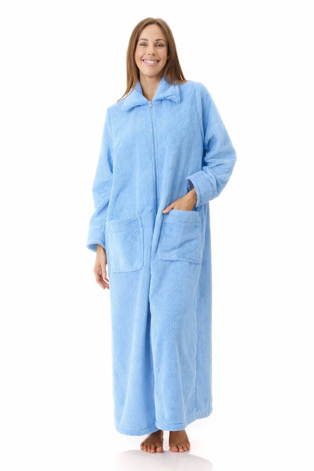 Givoni Long Length Polyester Zip Gown -Cornflower(S/L/XL)