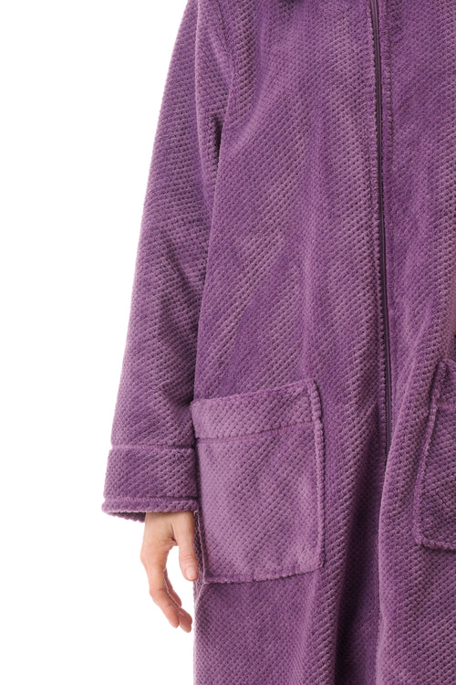 -Givoni Long Length Polyester Zip Gown -Mulberry(S/M/L/XL/2X)