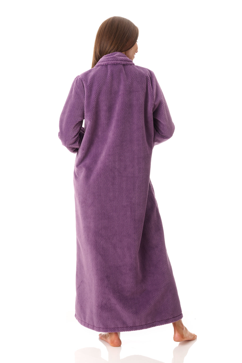 -Givoni Long Length Polyester Zip Gown -Mulberry(S/M/L/XL/2X)