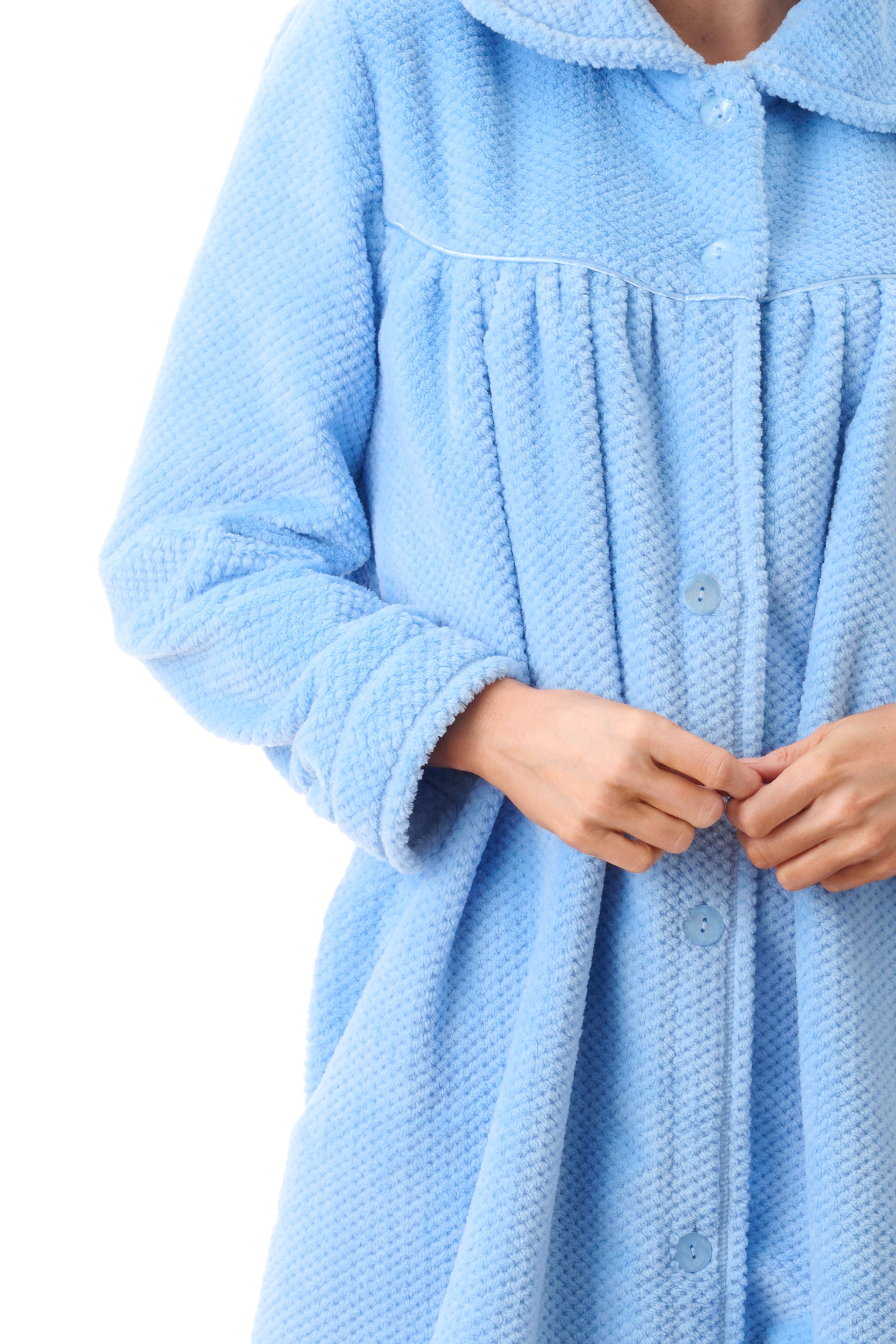 Givoni Mid Length Polyester Button Gown -Cornflower(S/M/XL)