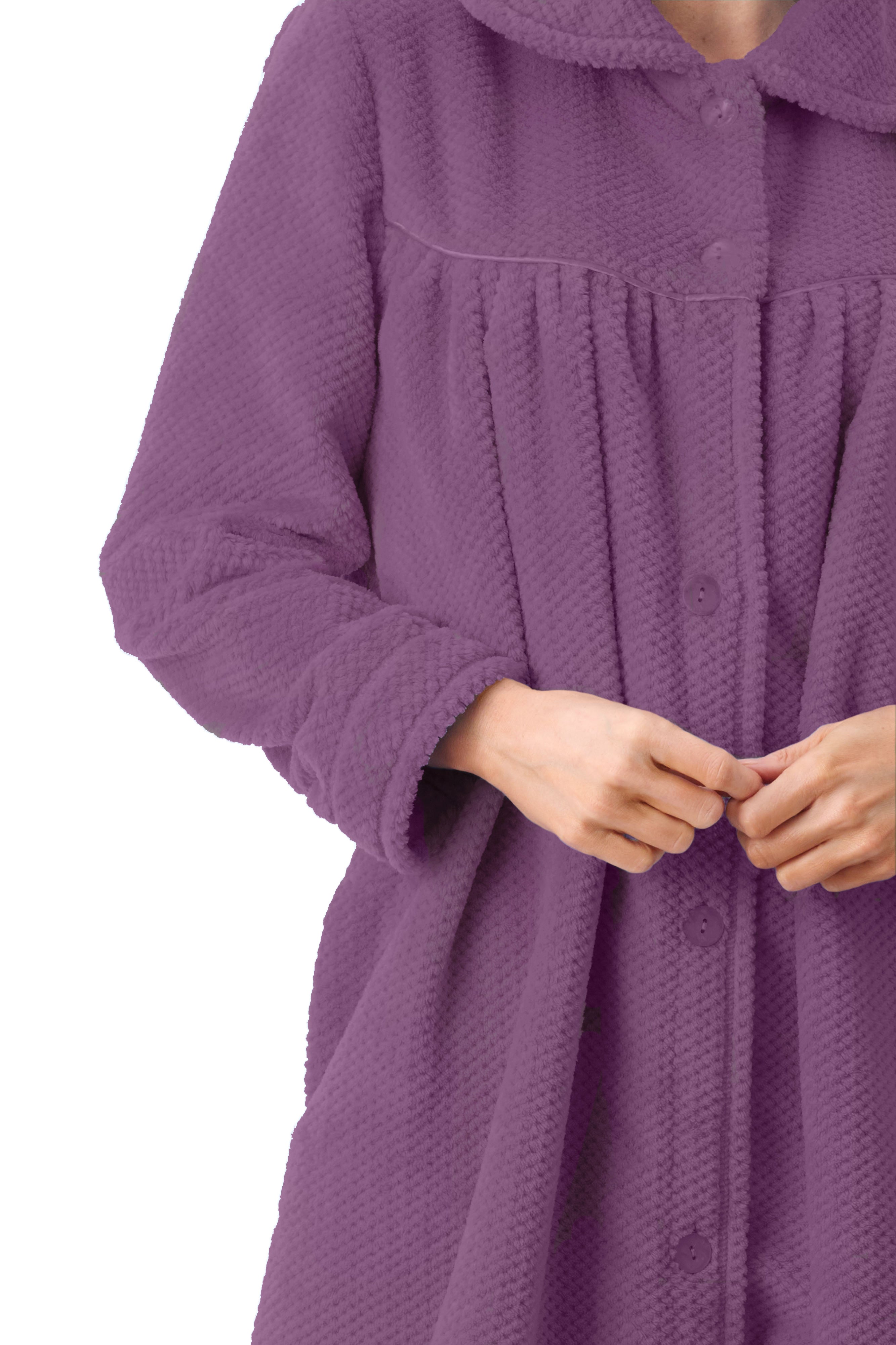 Givoni Mid Length Polyester Button Gown -Mulberry(M & L)