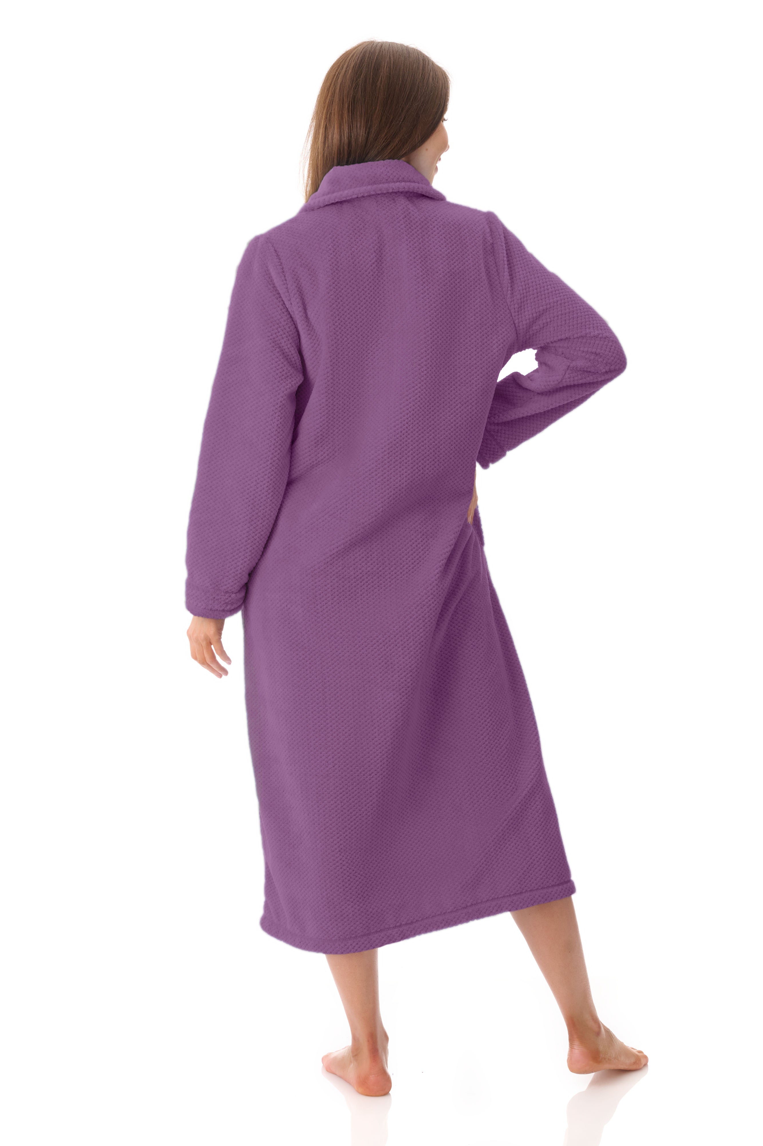 Givoni Mid Length Polyester Button Gown -Mulberry(M & L)