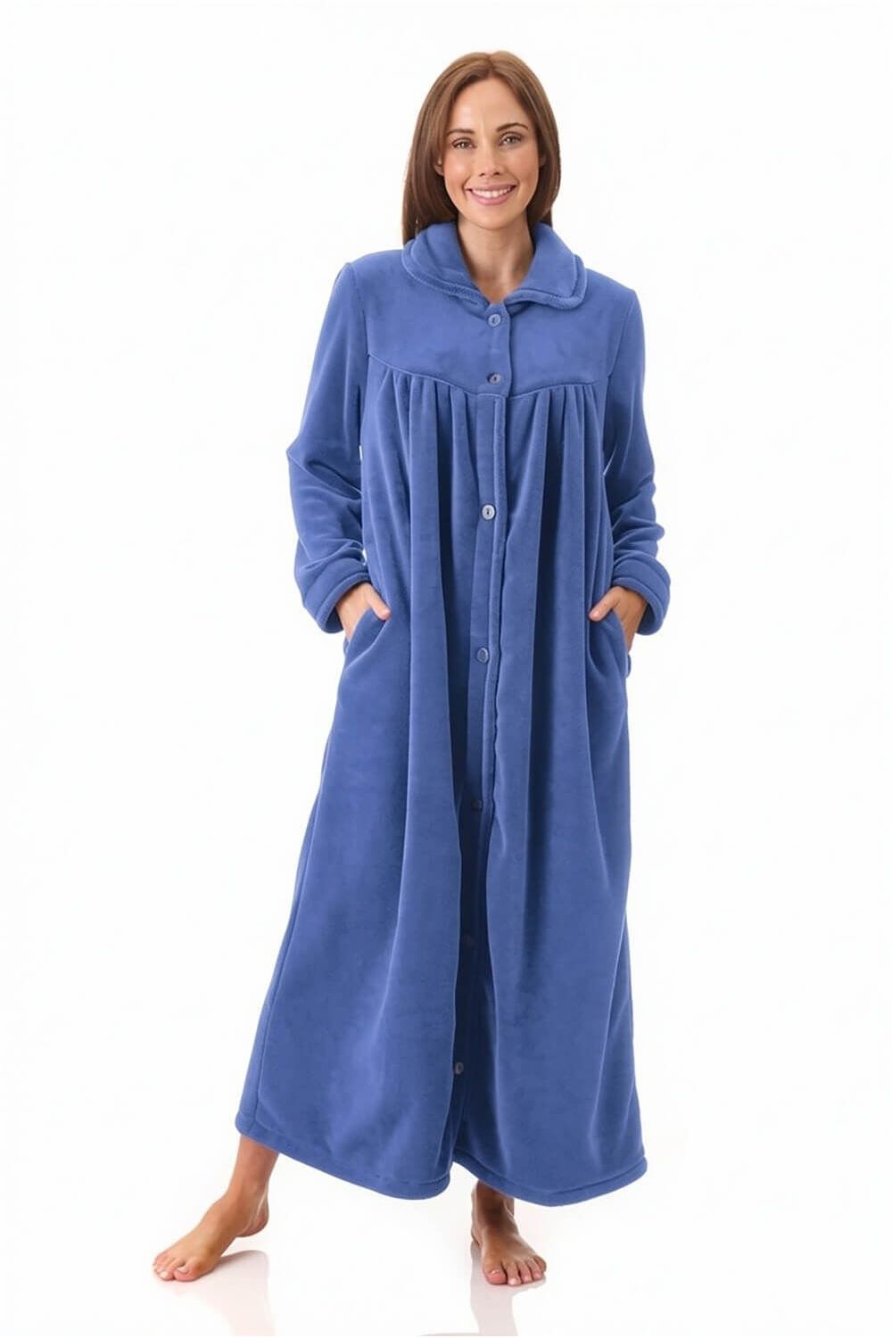 Givoni Long Length Polyester Button Gown -Storm(M/L/XL)